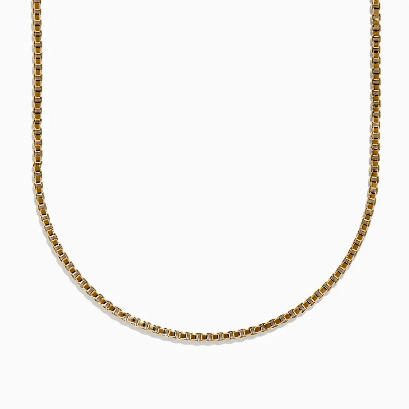 Men's 14K Yellow Gold Venetian Box Chain Necklace, 22'' sold by Effy