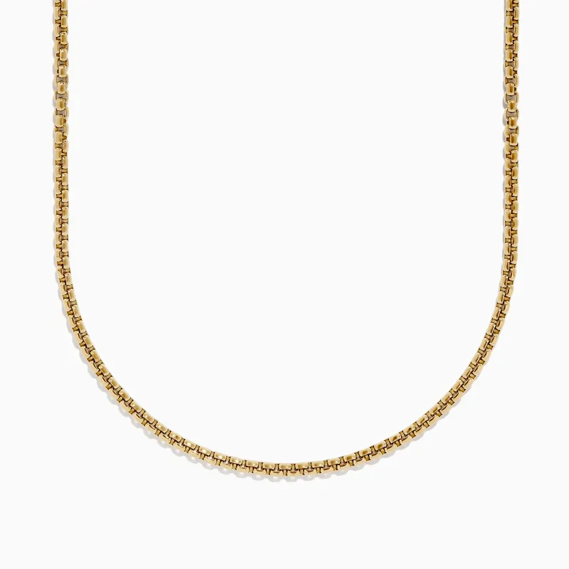 Men's 14K Yellow Gold Round Box Chain Necklace, 22'' sold by Effy