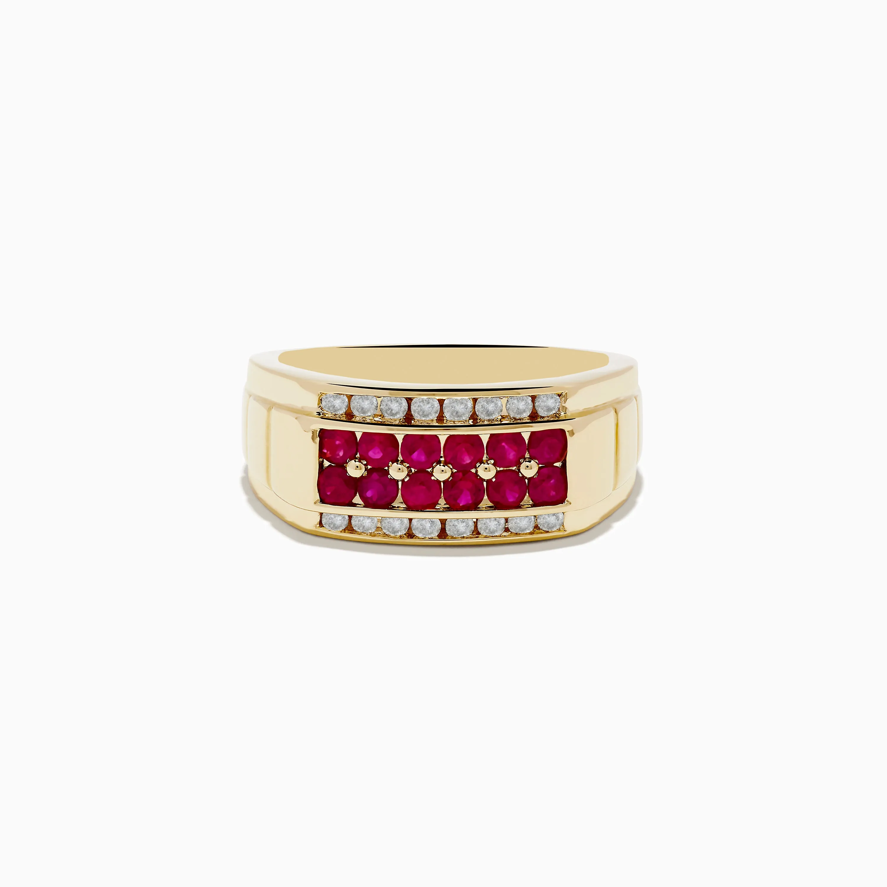 Men's Ruby Royale 14K Yellow Gold Ruby and Diamond Ring sold by Effy