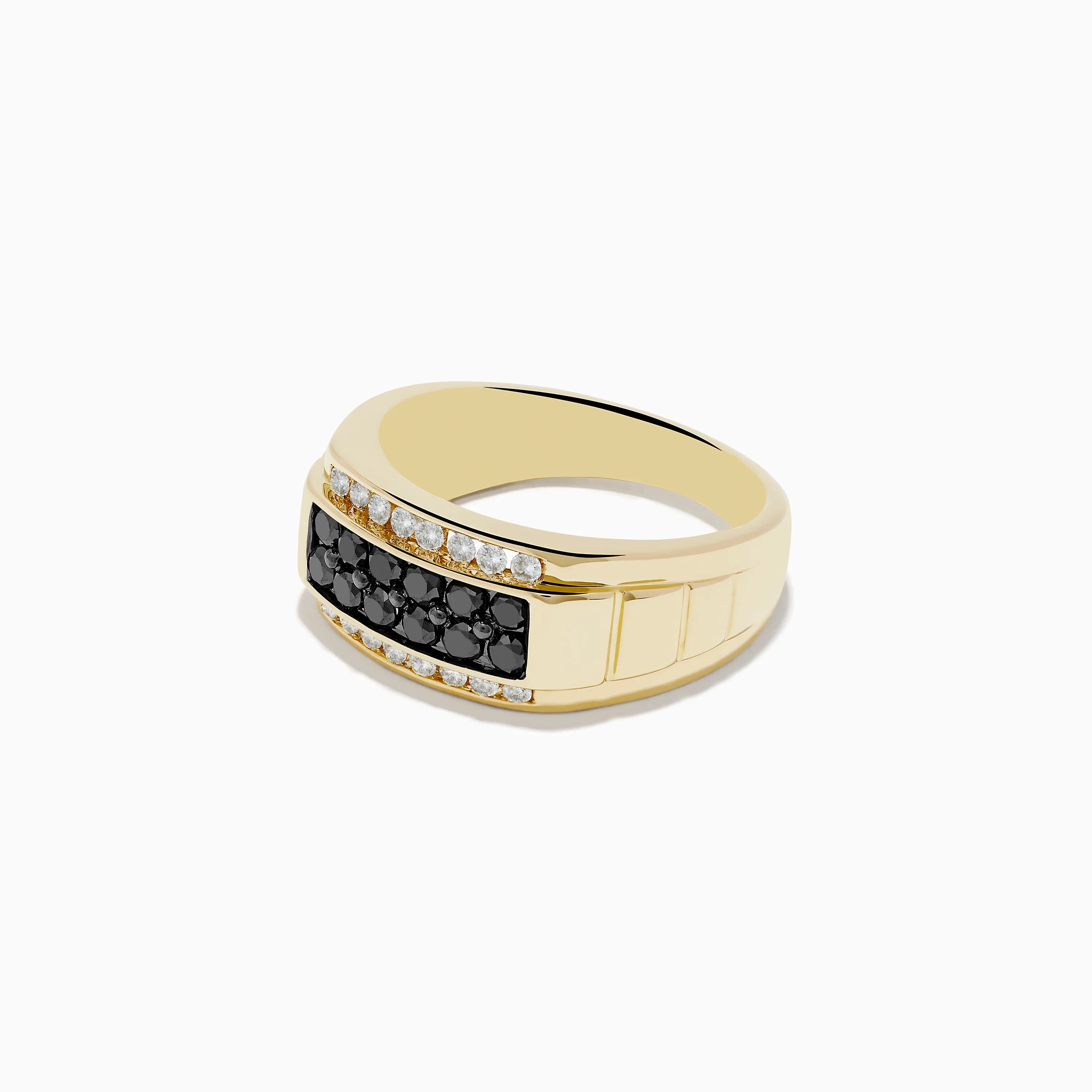 Men's 14K Yellow Gold White and Black Diamond Ring sold by Effy product image thumbnail 2