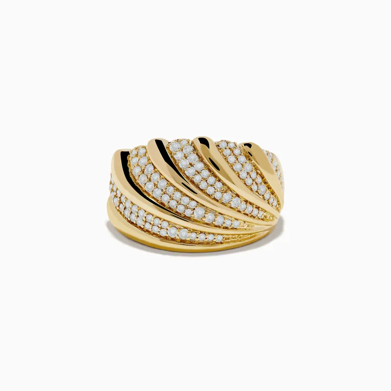 D'Oro 14K Yellow Gold Shell Diamond Ring sold by Effy