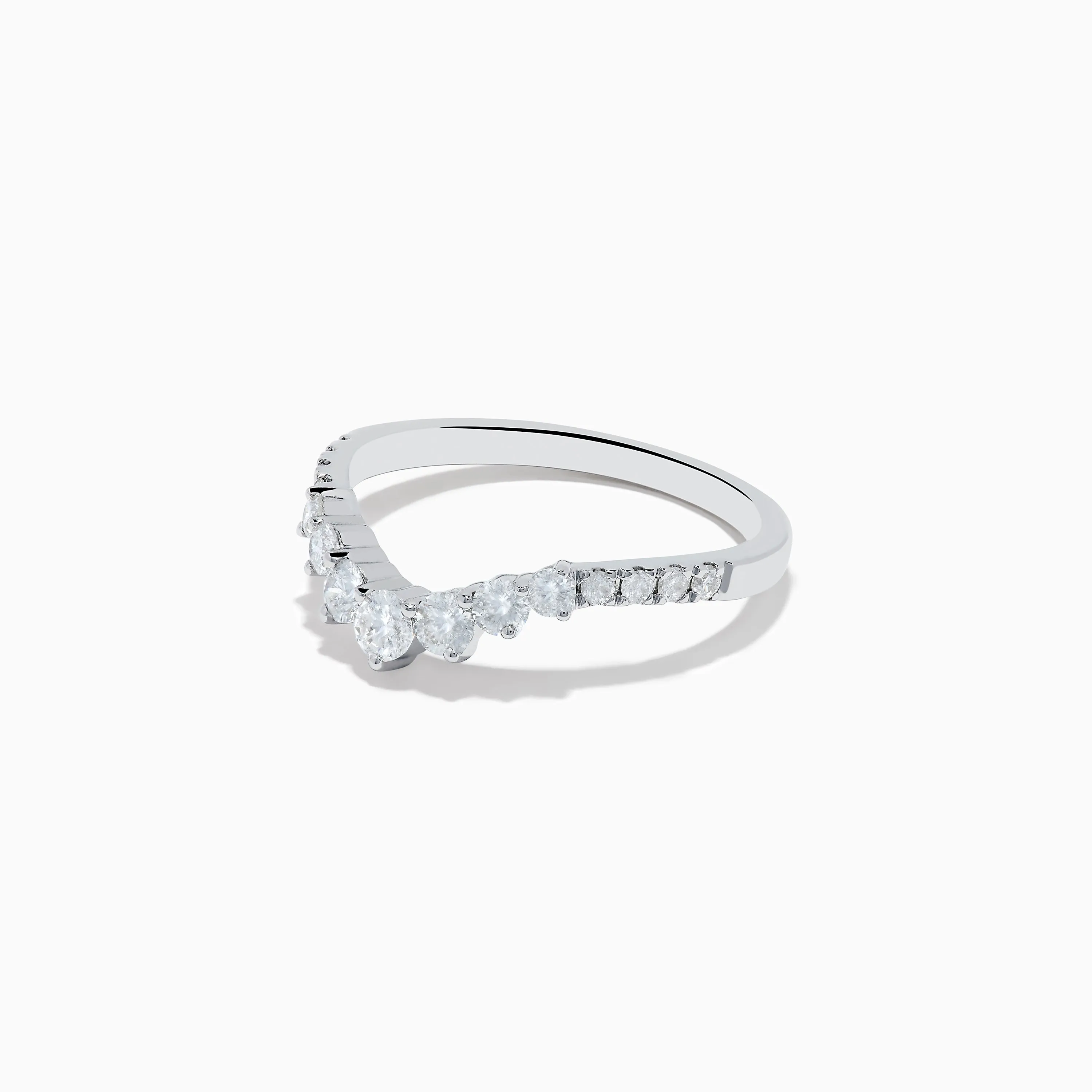 14K White Gold Diamond Contoured Stacking Band 0.49 TCW sold by Effy product image thumbnail 2
