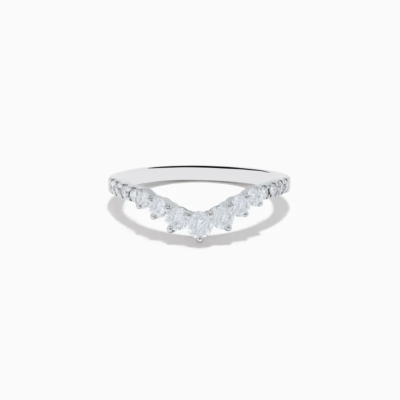 14K White Gold Diamond Contoured Stacking Band 0.49 TCW sold by Effy
