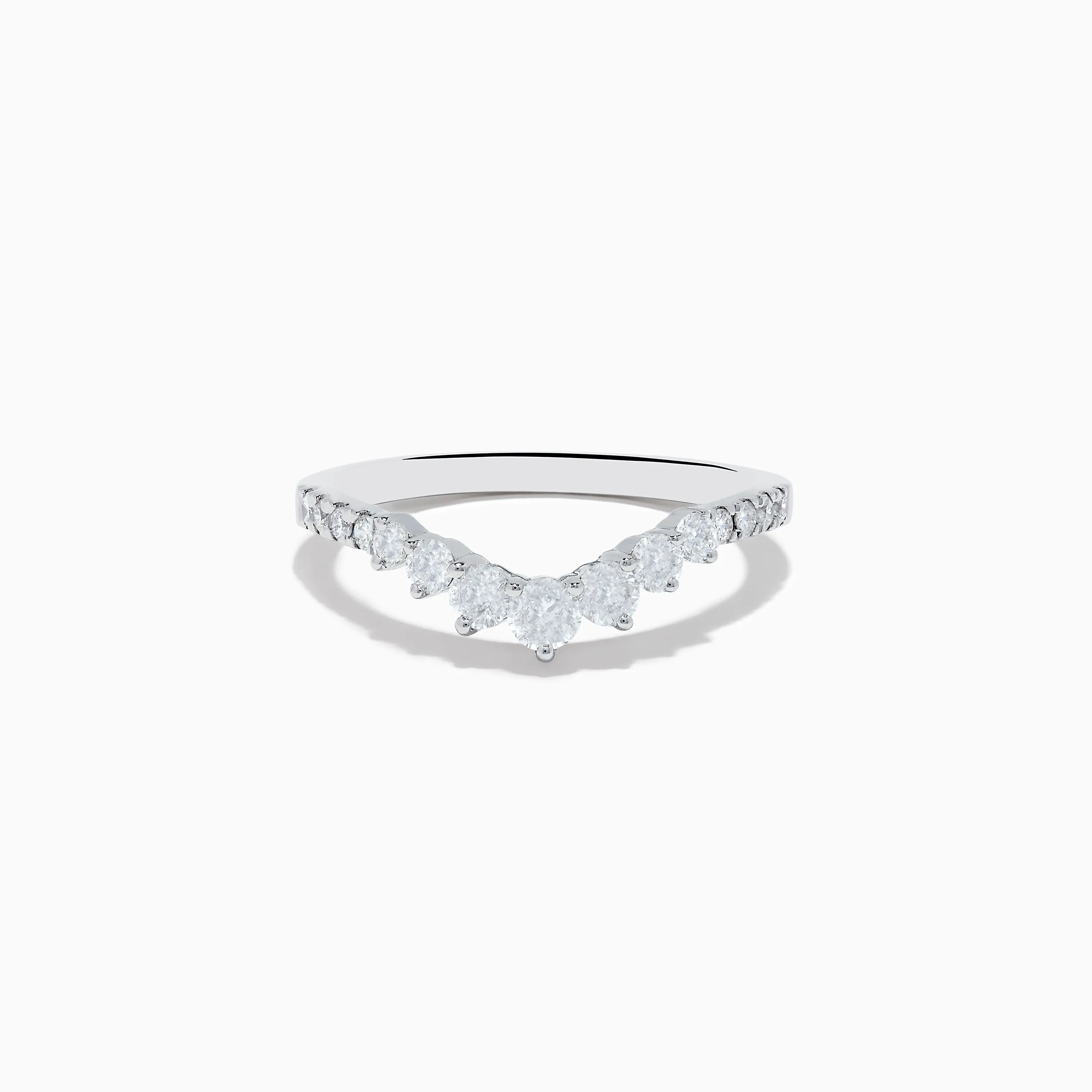 14K White Gold Diamond Contoured Stacking Band 0.49 TCW sold by Effy