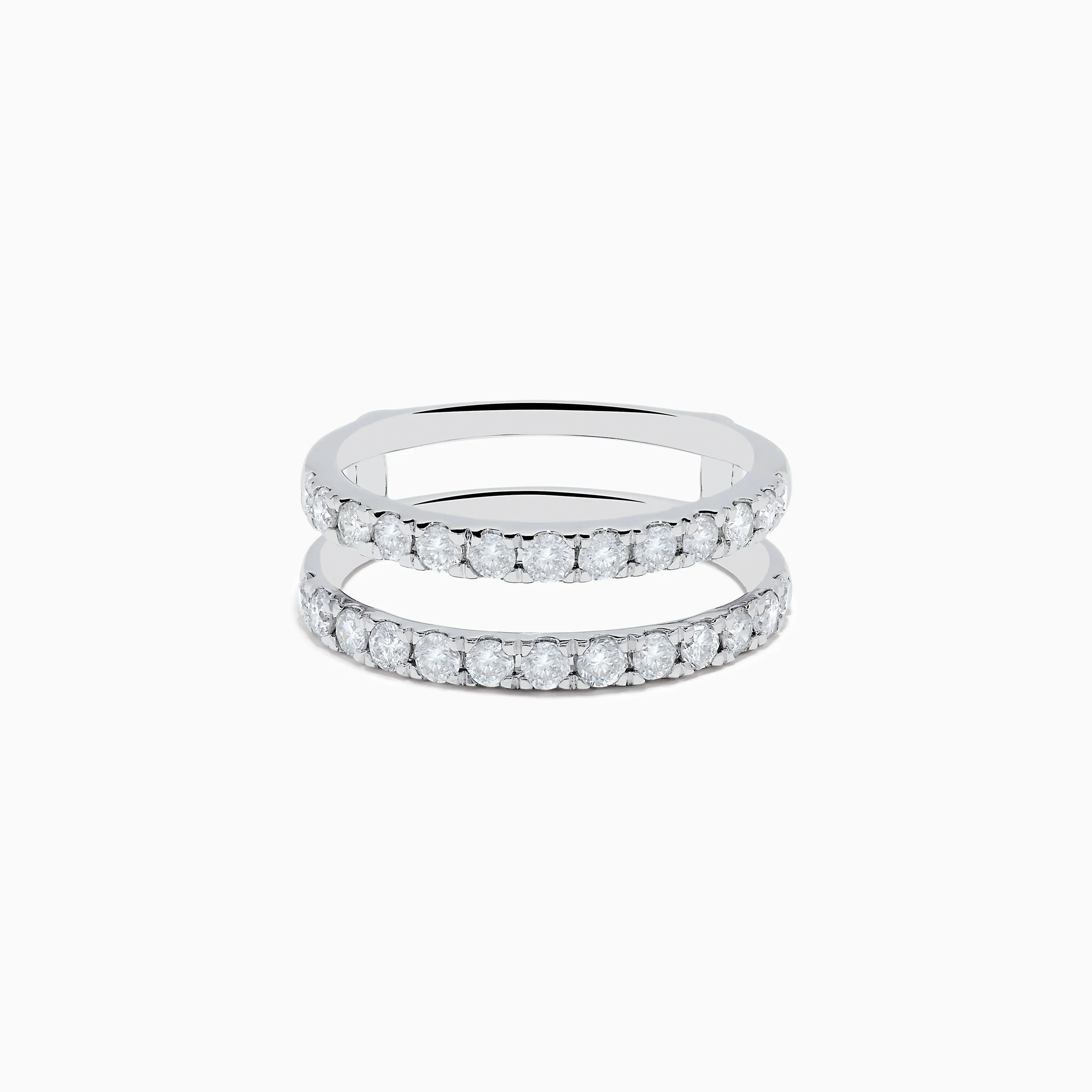 14K White Gold Double Band Diamond Ring 0.97 TCW sold by Effy
