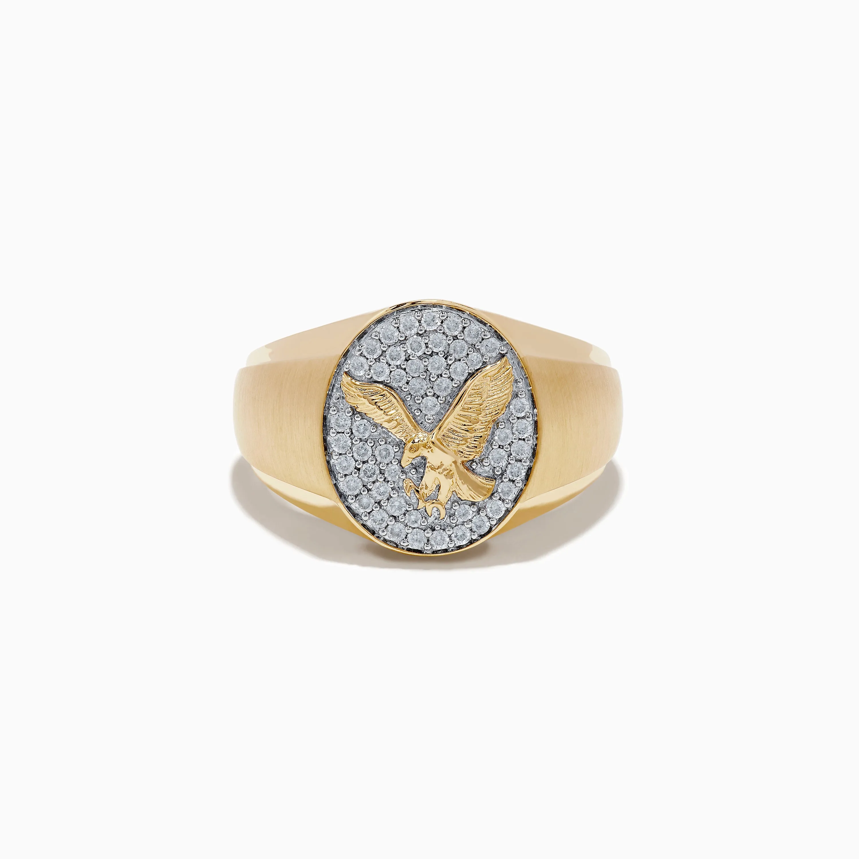 14K Yellow Gold Diamond Eagle Signet Ring sold by Effy
