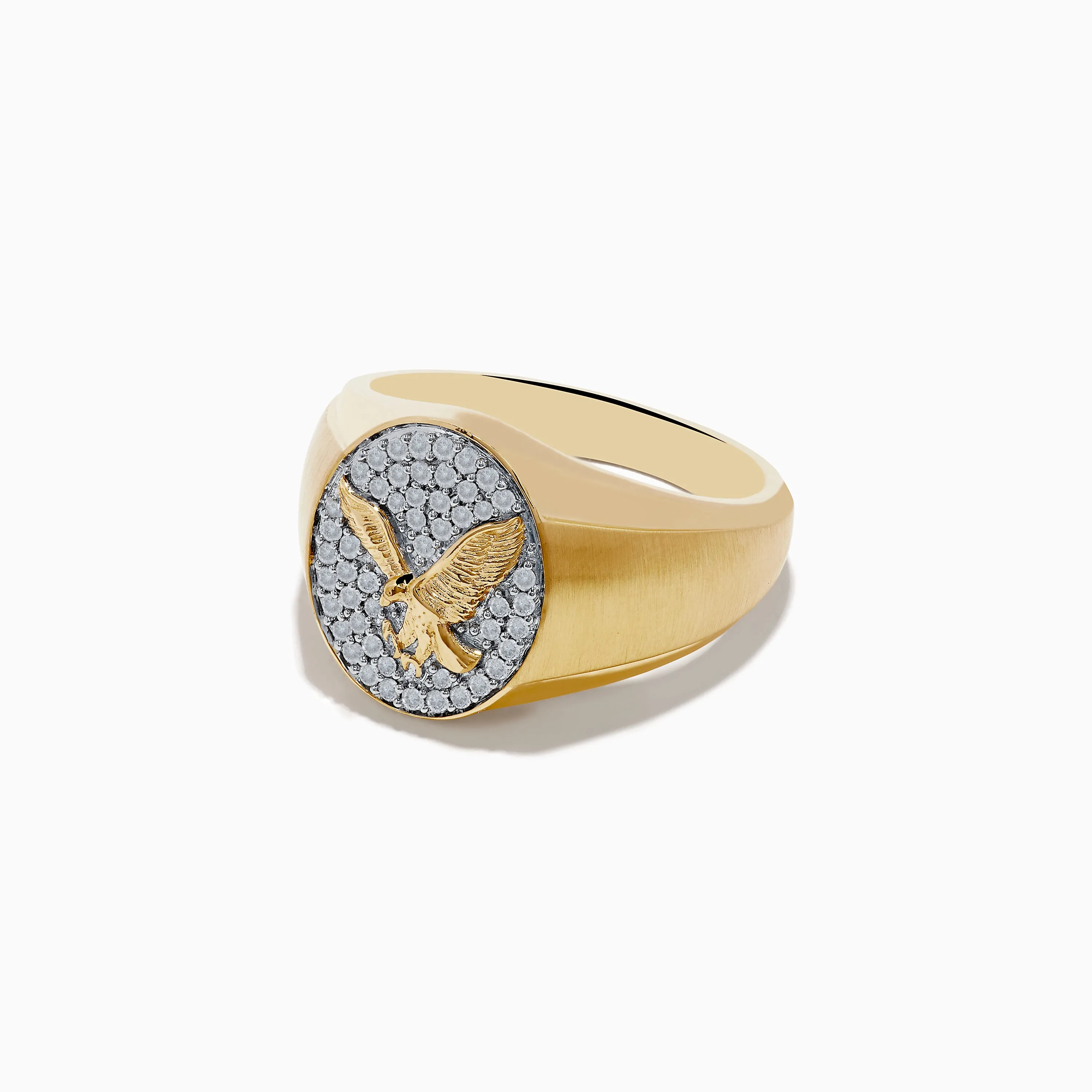 14K Yellow Gold Diamond Eagle Signet Ring sold by Effy product image thumbnail 2
