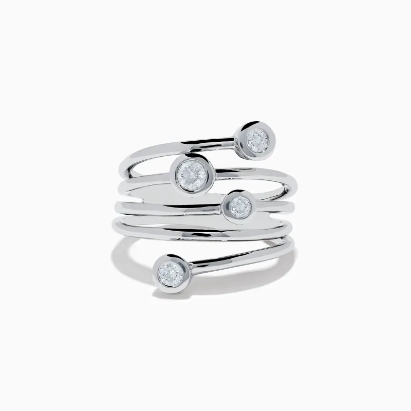 14K White Gold Diamond Ring sold by Effy