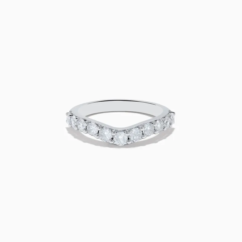 14K White Gold Contoured Diamond Stacking Band 0.95 TCW sold by Effy