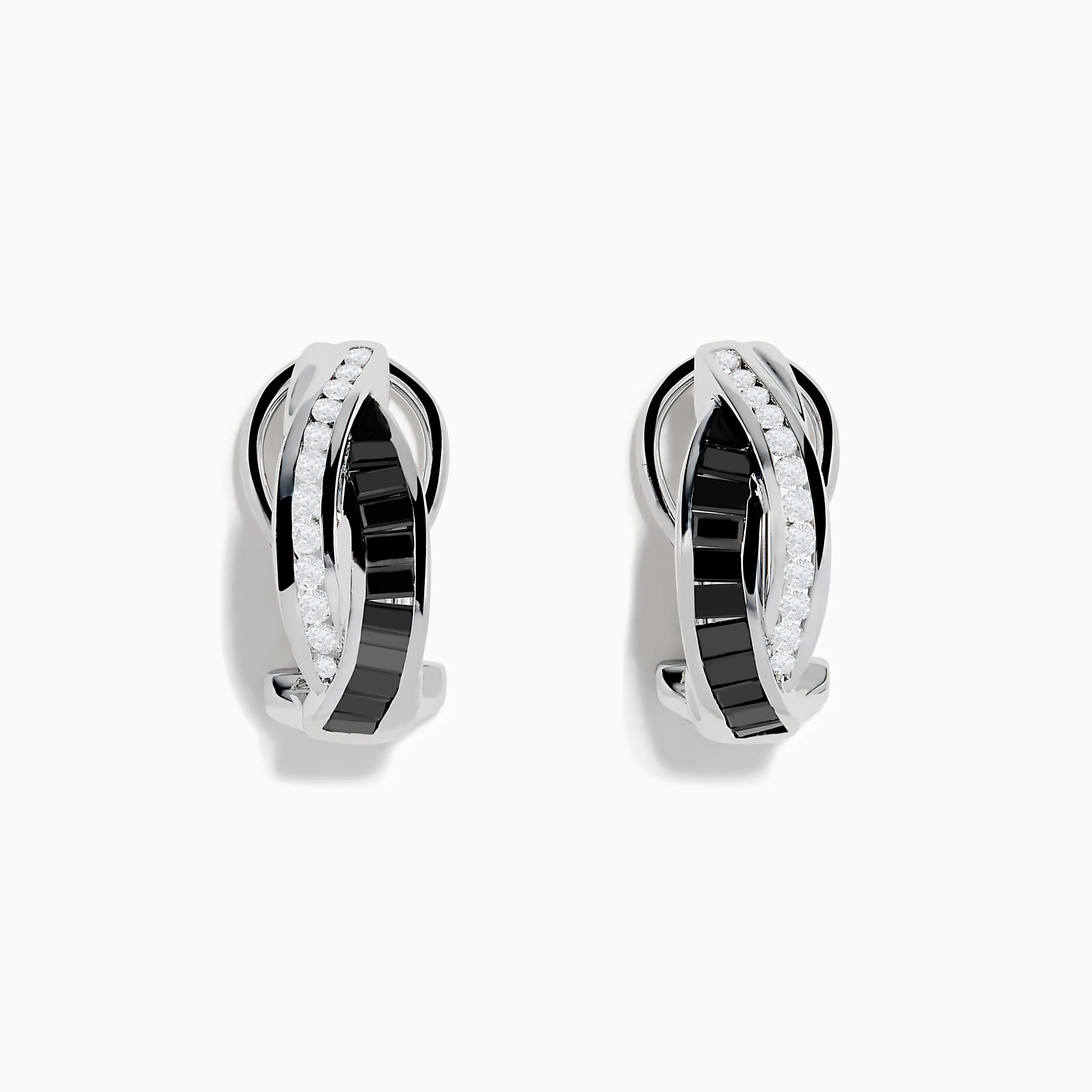 14K White Gold White and Black Diamond Earrings sold by Effy