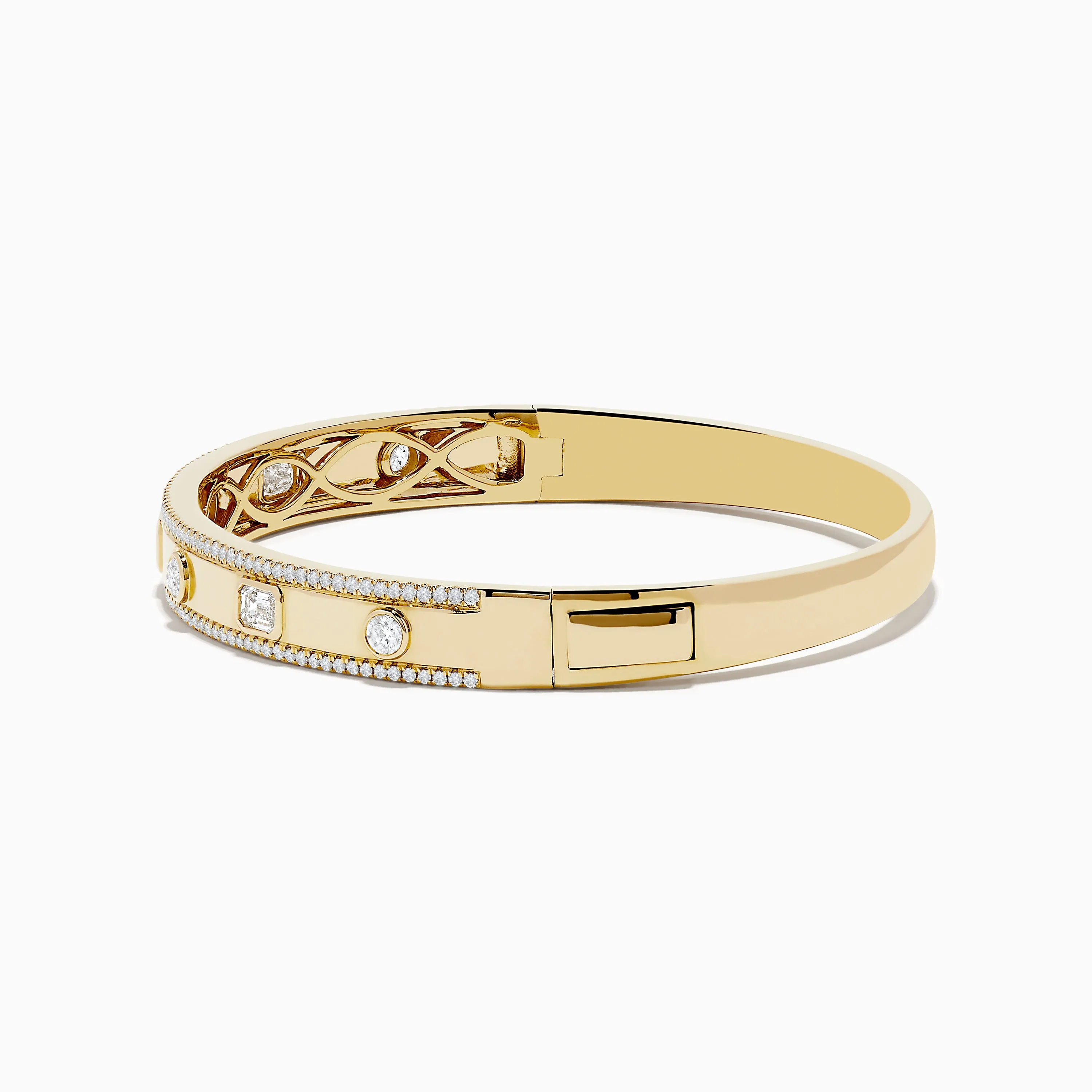 D'Oro 14K Yellow Gold Bezel Set Diamond Bangle 1.72 TCW sold by Effy product image thumbnail 2