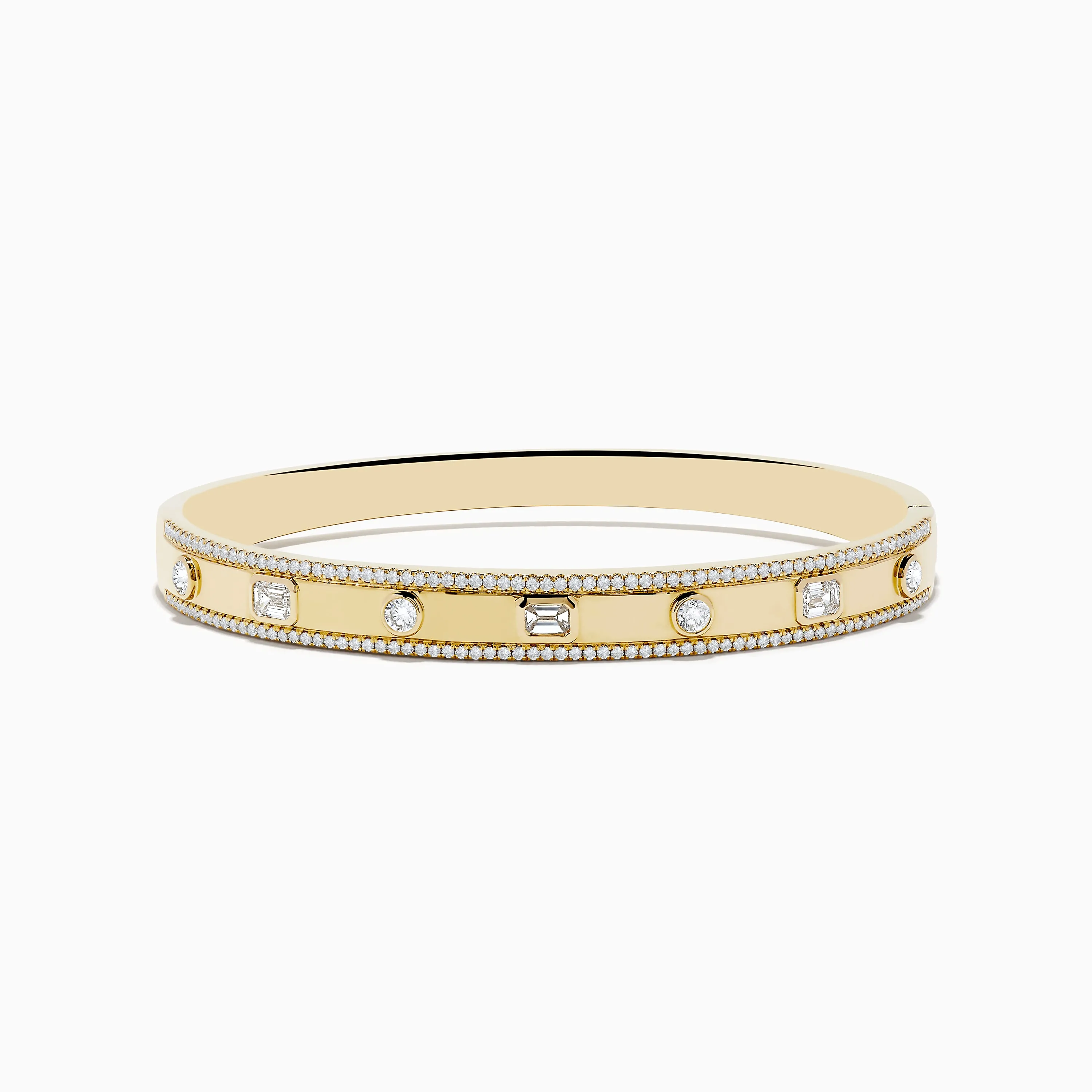 D'Oro 14K Yellow Gold Bezel Set Diamond Bangle 1.72 TCW sold by Effy