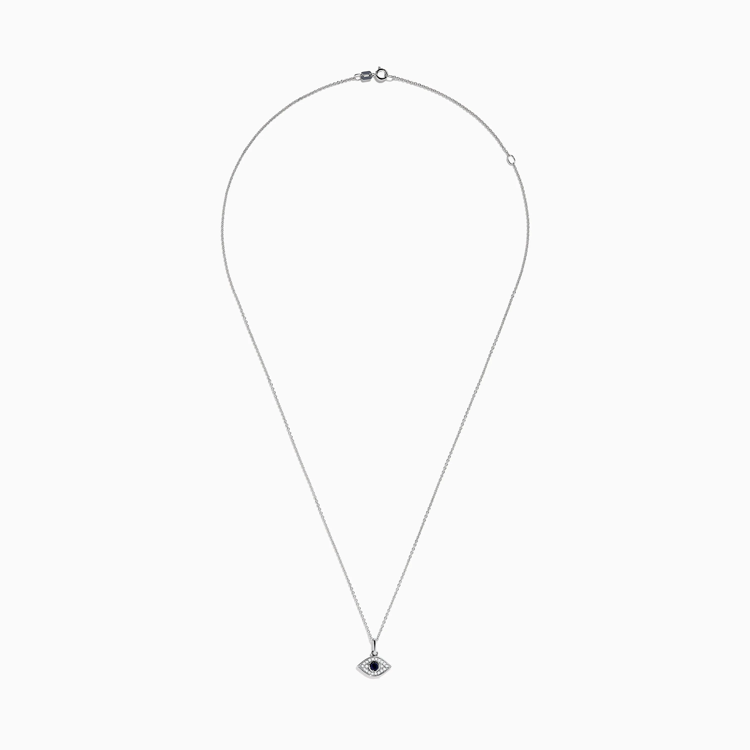 Novelty 14K White Gold Sapphire and Diamond Evil Eye Pendant sold by Effy product image thumbnail 2