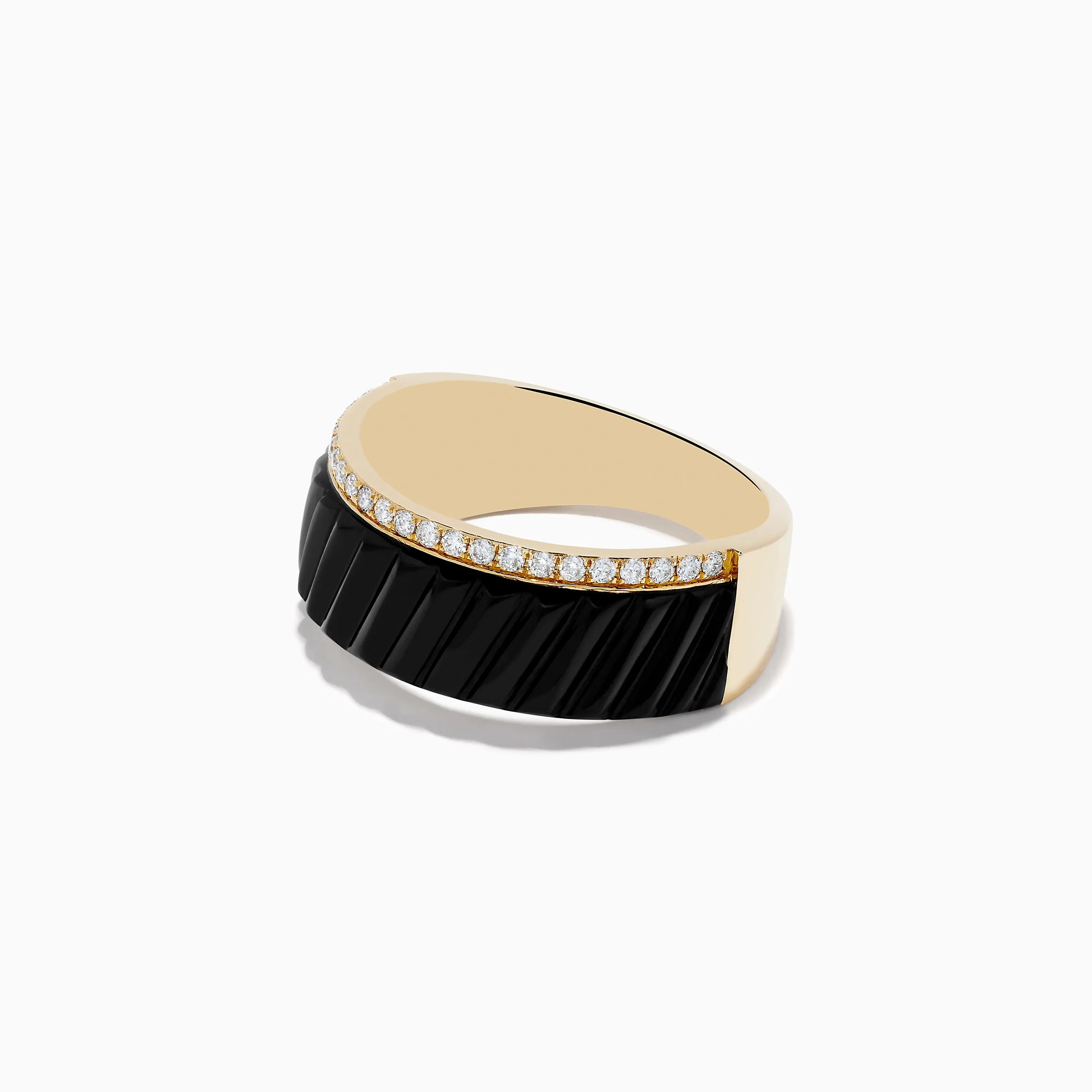 Men's Eclipse14K Yellow Gold Onyx and Diamond Band Ring sold by Effy product image thumbnail 2