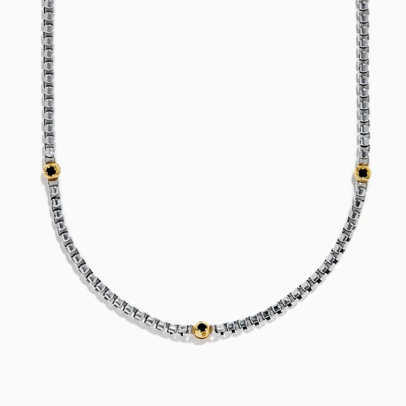 Men's 925 Sterling Silver Black Spinel Necklace sold by Effy