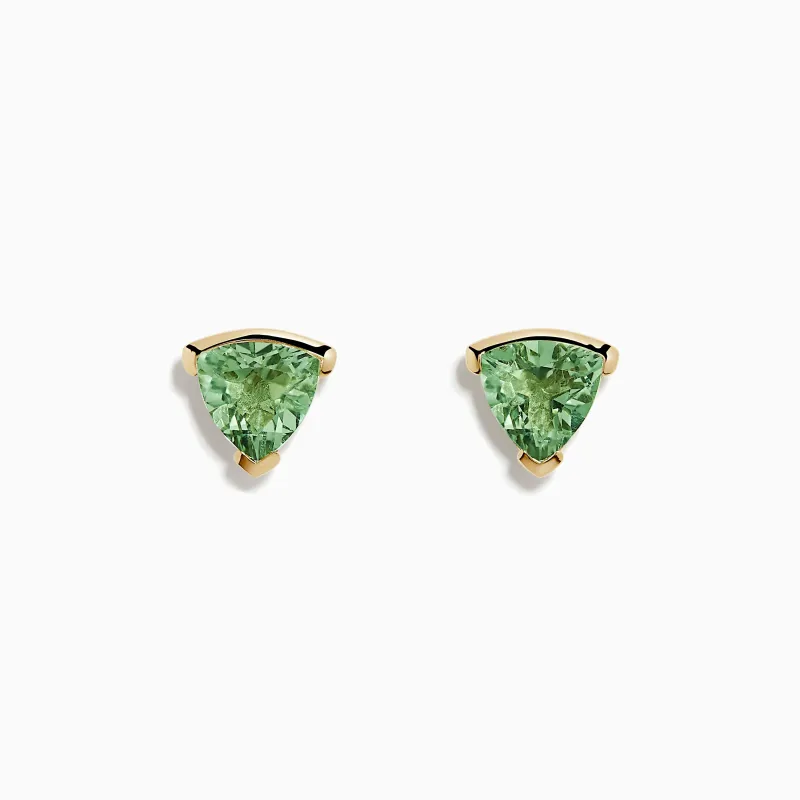 14K Yellow Gold Green Amethyst Stud Earrings sold by Effy