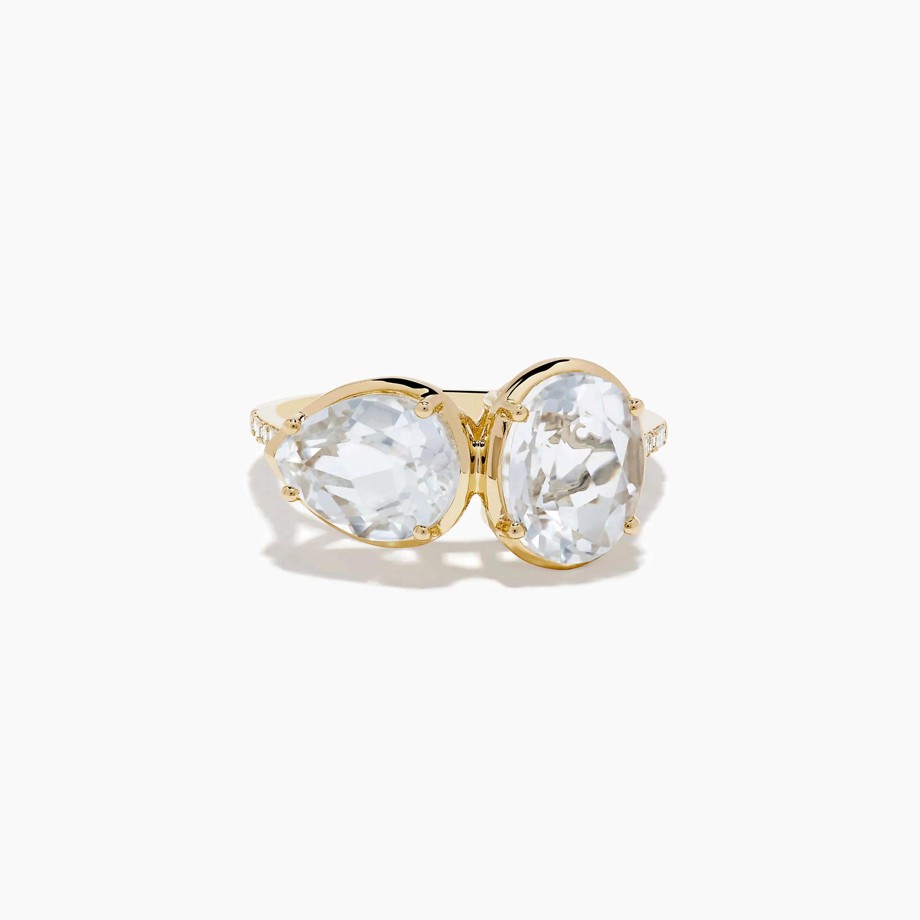 14K Yellow Gold White Topaz and Diamond Ring sold by Effy