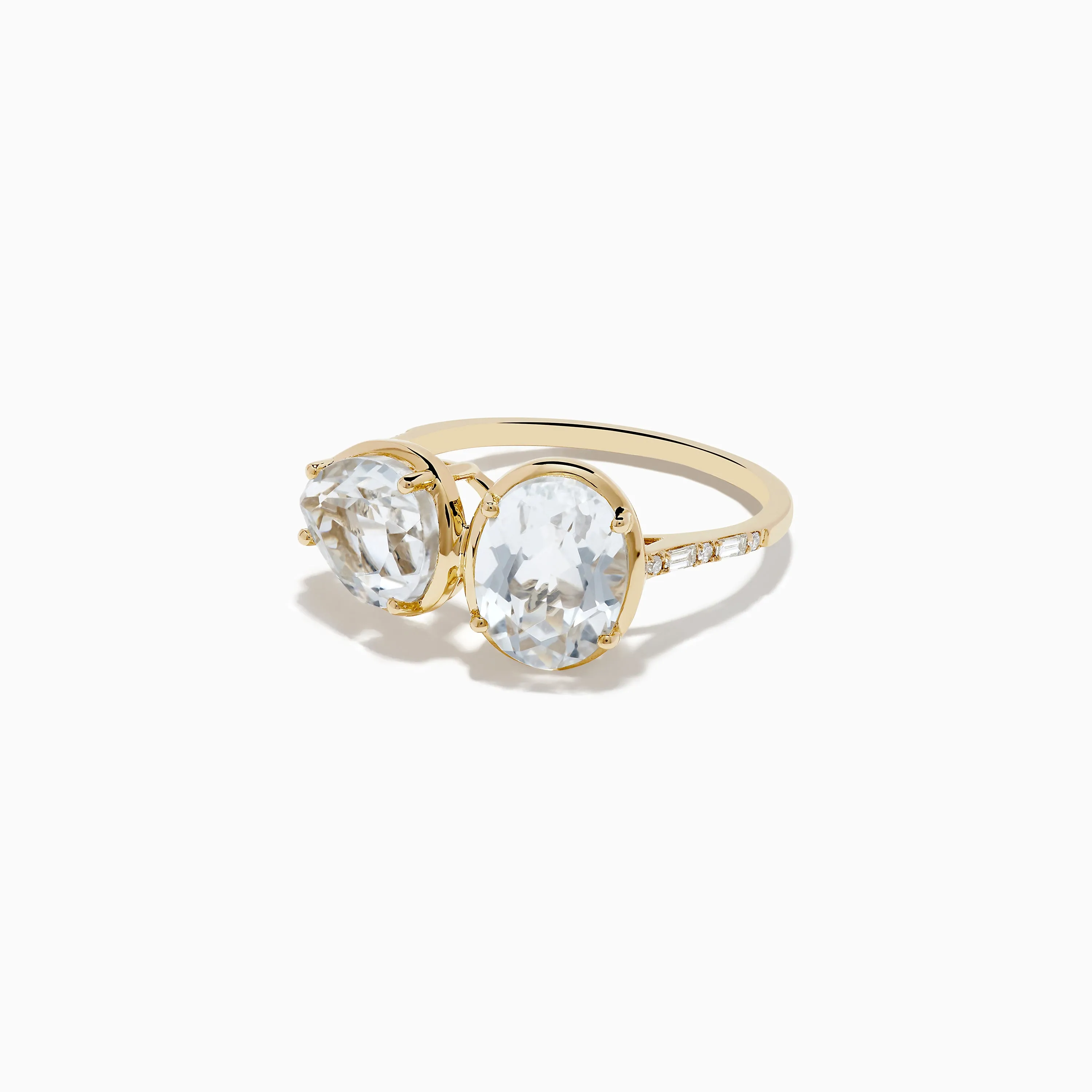 14K Yellow Gold White Topaz and Diamond Ring sold by Effy product image thumbnail 2