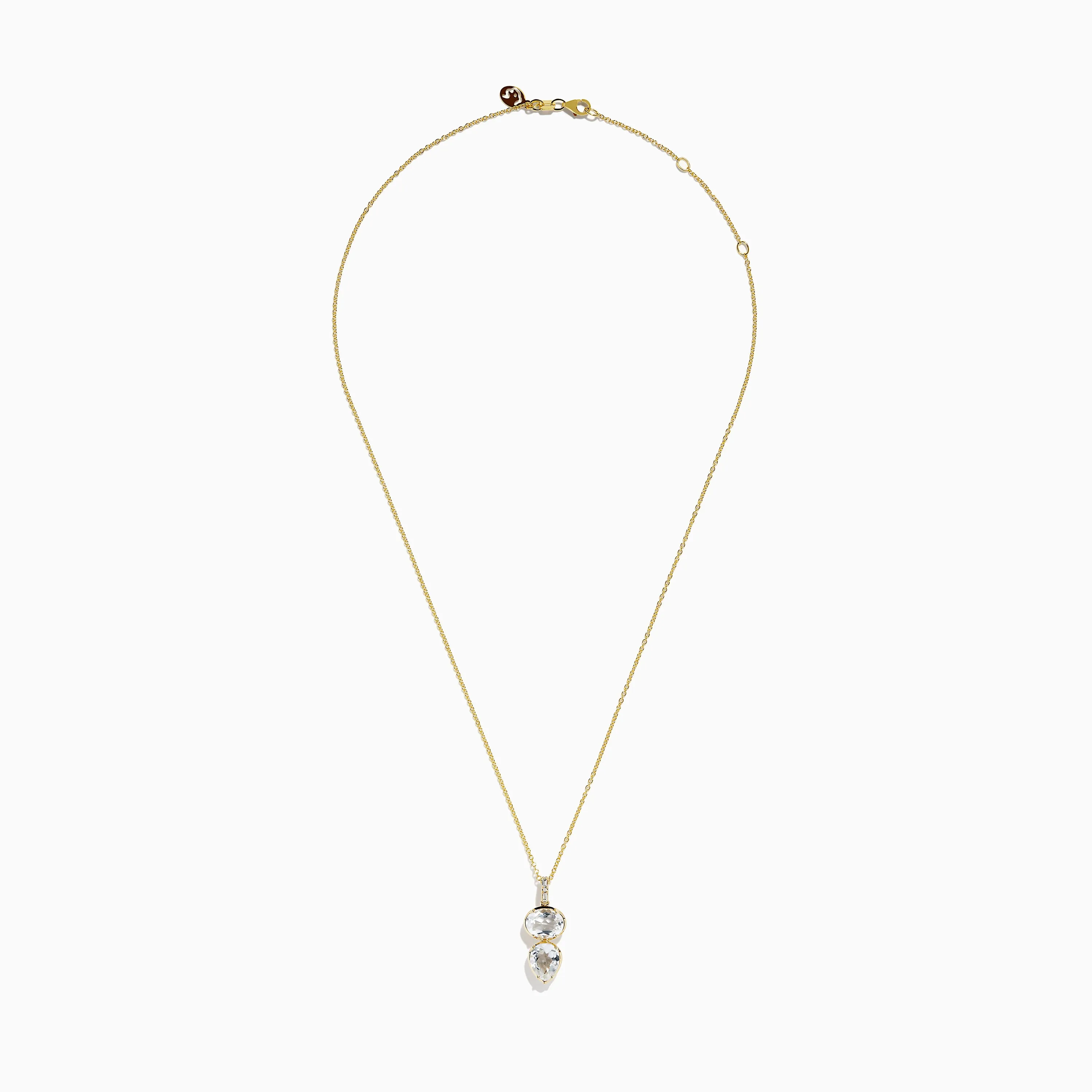 14K Yellow Gold White Topaz and Diamond Pendant sold by Effy product image thumbnail 2