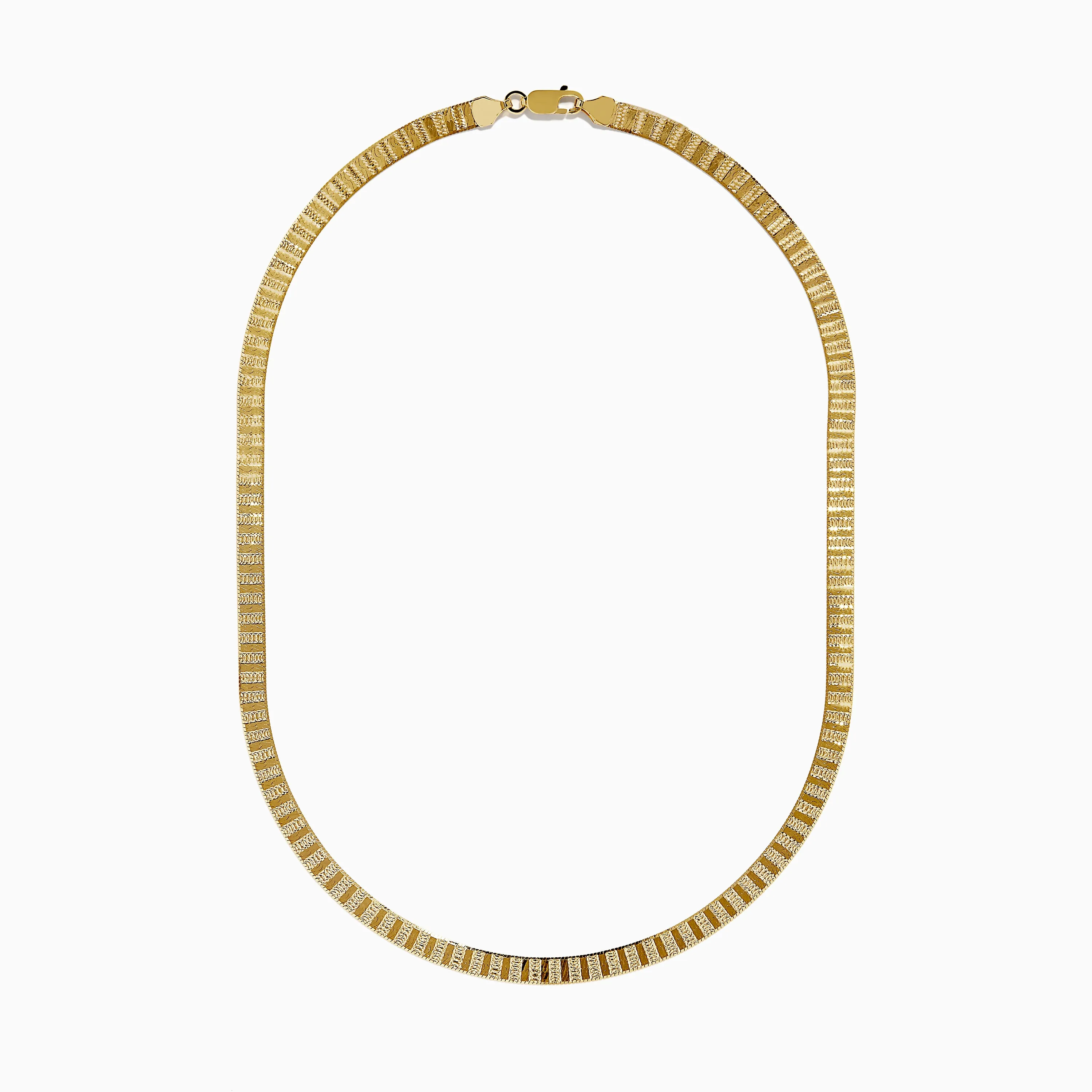14K Yellow Gold Textured Herringbone Chain Necklace 17" sold by Effy product image thumbnail 4