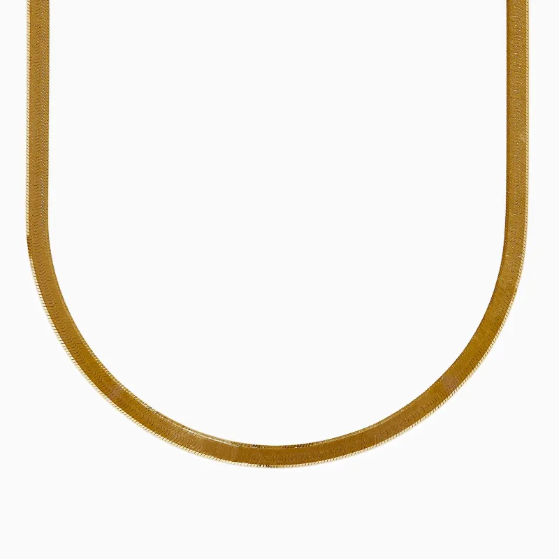 14K Yellow Gold Textured Herringbone Chain Necklace 17" sold by Effy