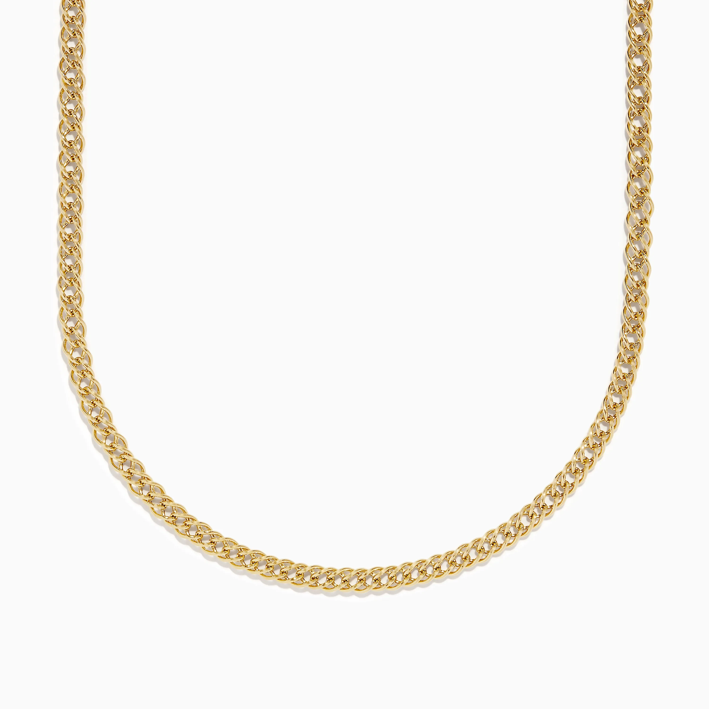 14K Yellow Gold Hollow Interlock Links Chain Necklace 18" sold by Effy
