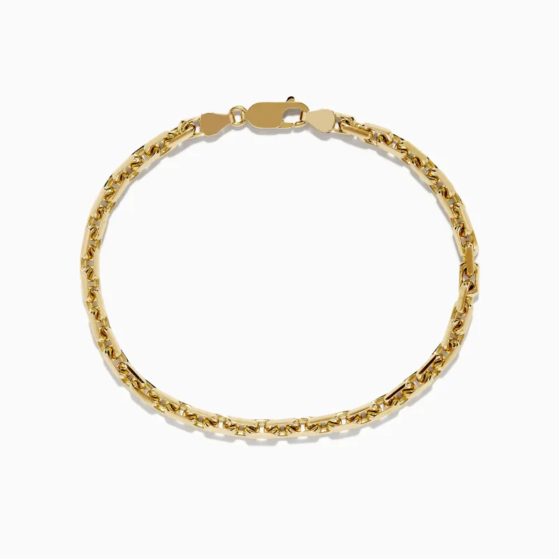 Men's 14K Yellow Gold Solid Chain Link Bracelet 8.5" sold by Effy