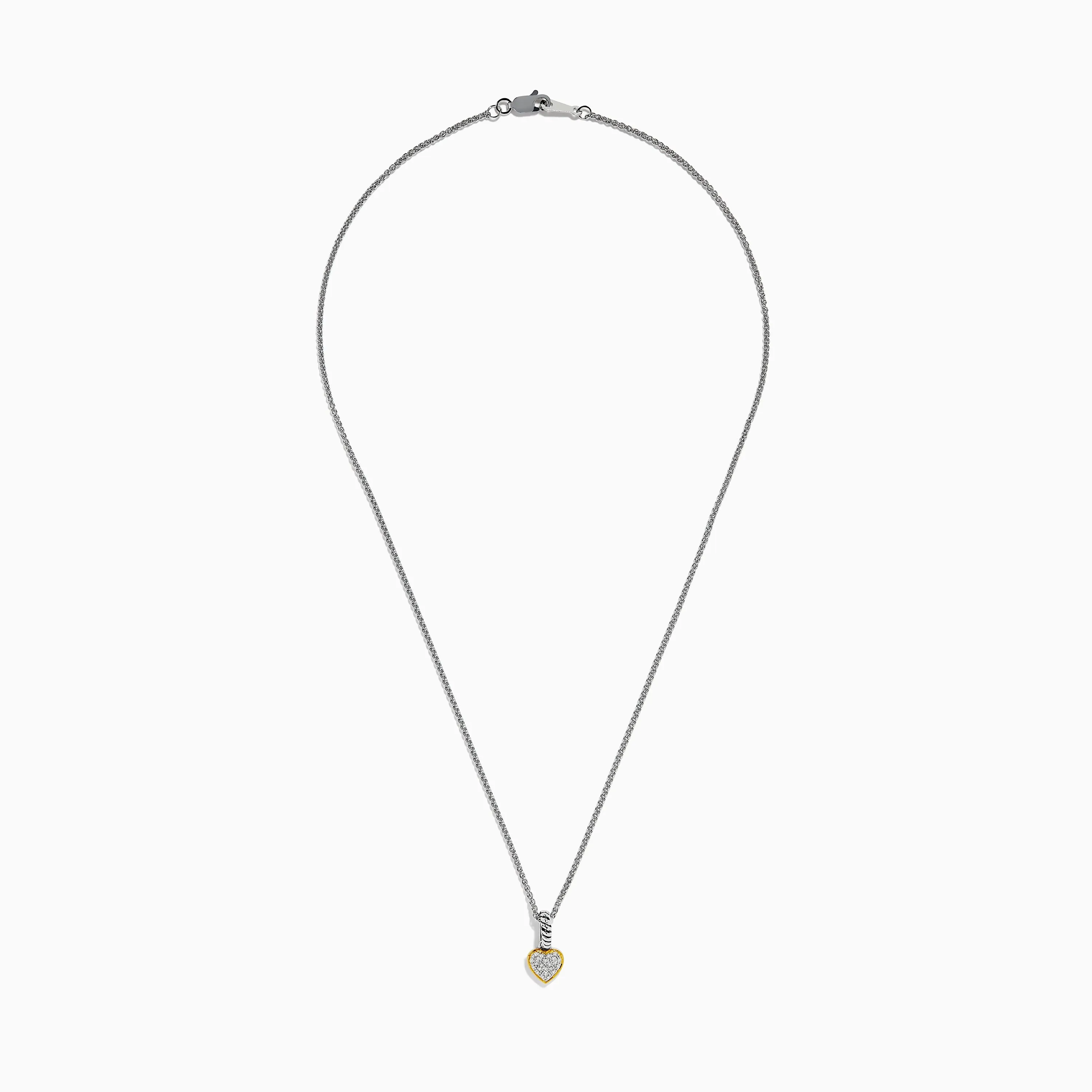 925 Sterling Silver and 18K Yellow Gold Diamond Heart Pendant sold by Effy product image thumbnail 2