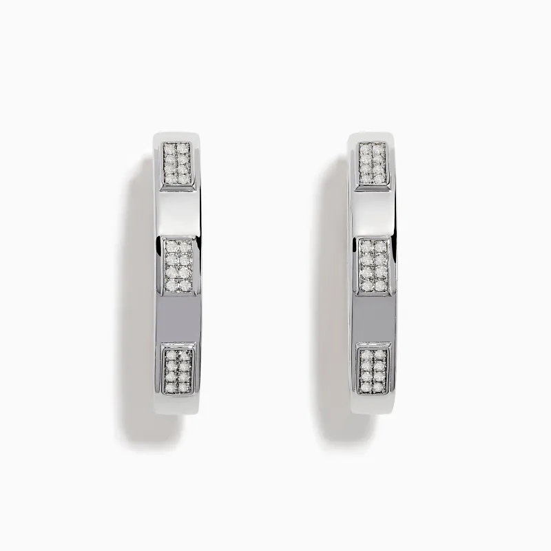 925 Sterling Silver Diamond Hoop Earrings sold by Effy