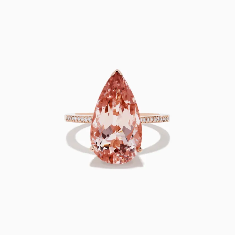 Blush 14K Rose Gold Morganite and Diamond Ring sold by Effy