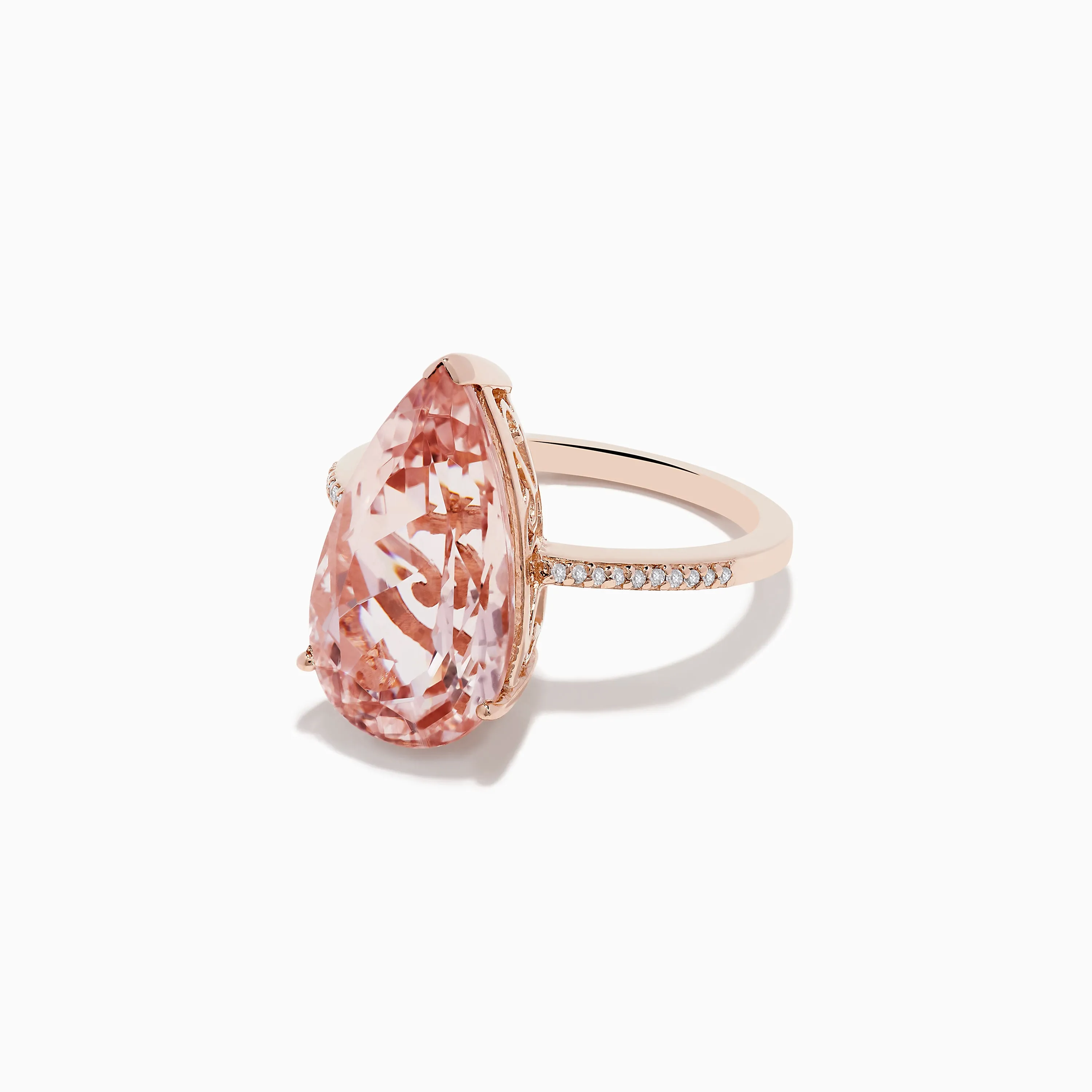 Blush 14K Rose Gold Morganite and Diamond Ring sold by Effy product image thumbnail 2