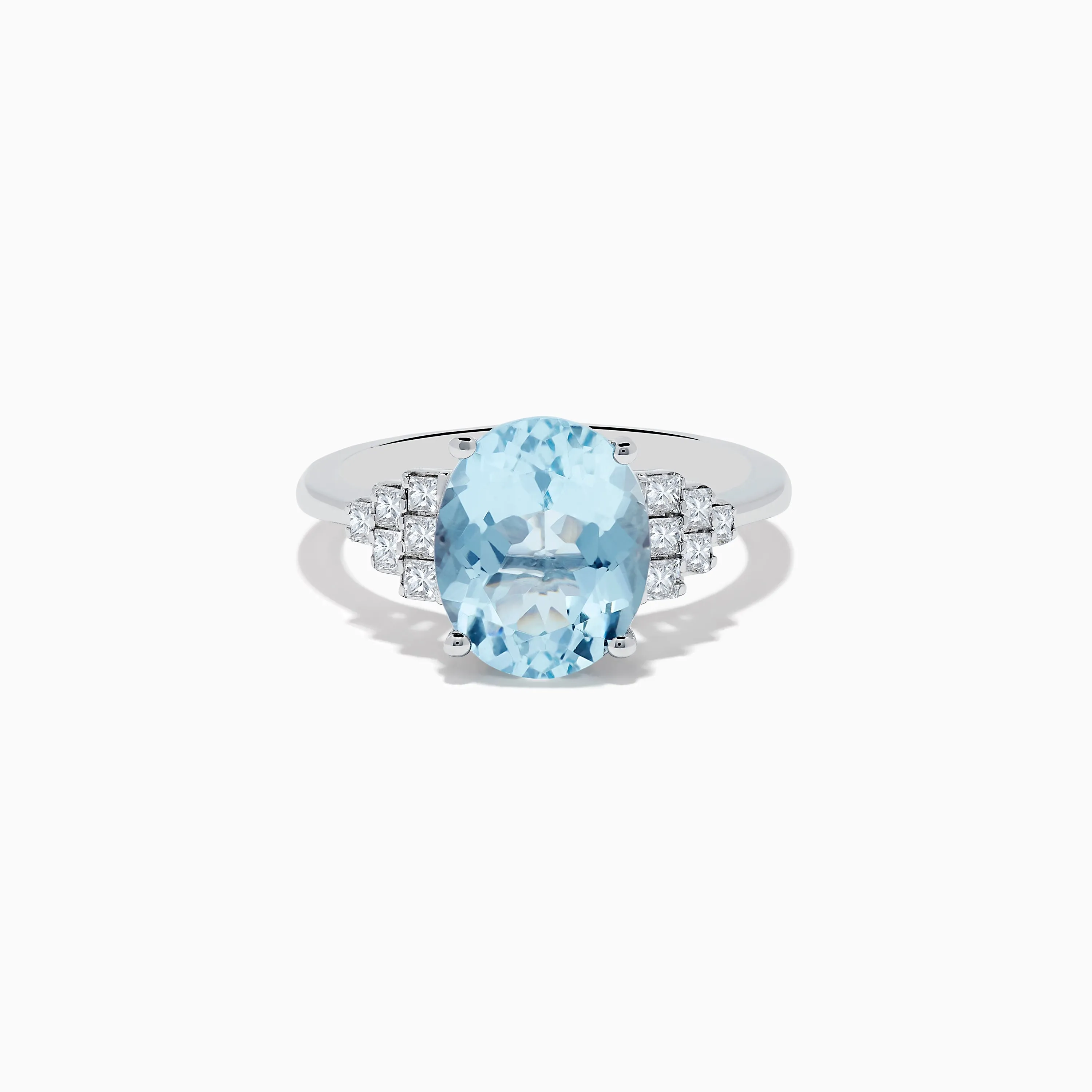 Aquarius 14K White Gold Aquamarine and Diamond Ring sold by Effy
