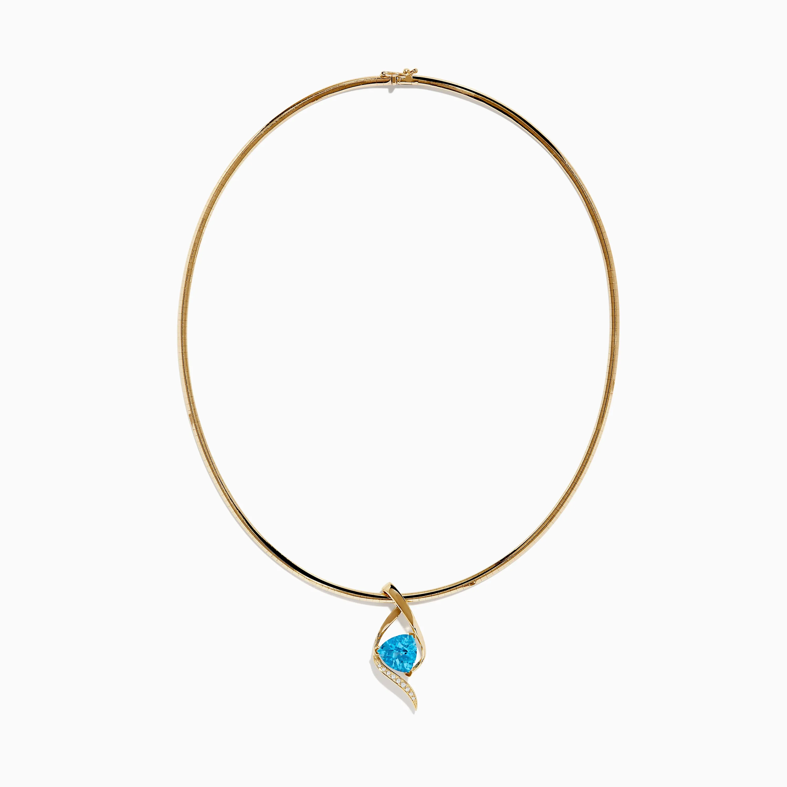 Ocean Bleu 14K Yellow Gold Blue Topaz and Diamond Pendant sold by Effy product image thumbnail 2