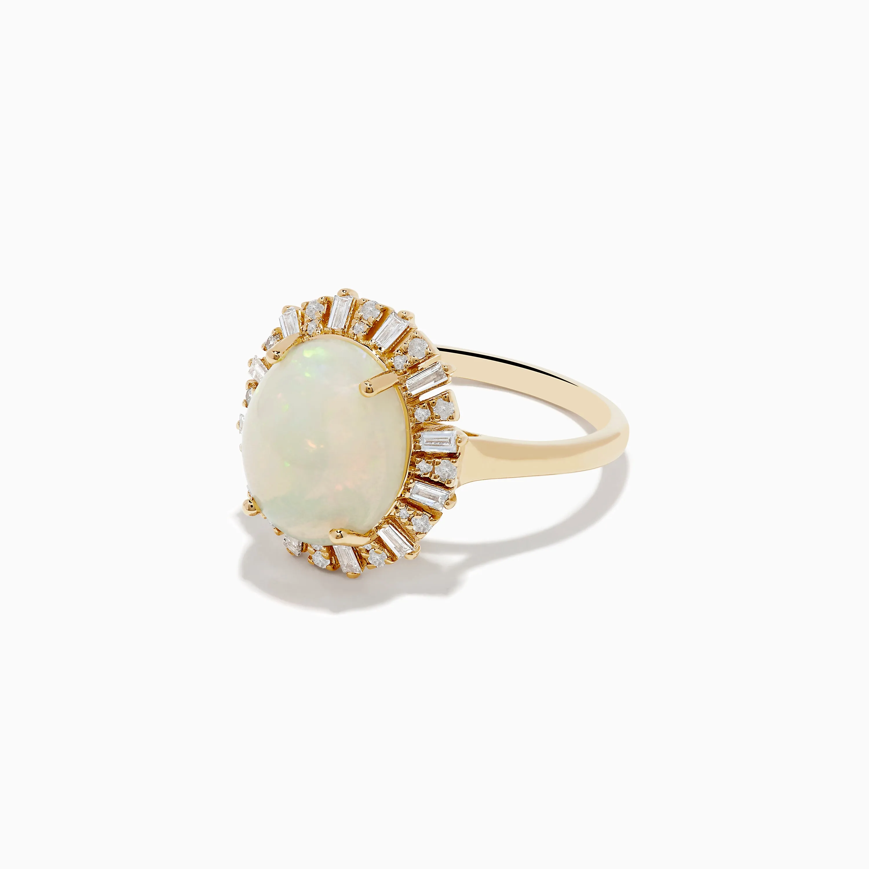 Aurora 14K Yellow Gold Opal Diamond Ring sold by Effy product image thumbnail 2