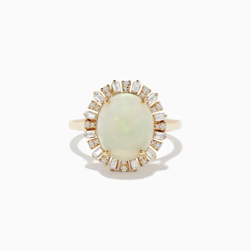 Aurora 14K Yellow Gold Opal Diamond Ring sold by Effy