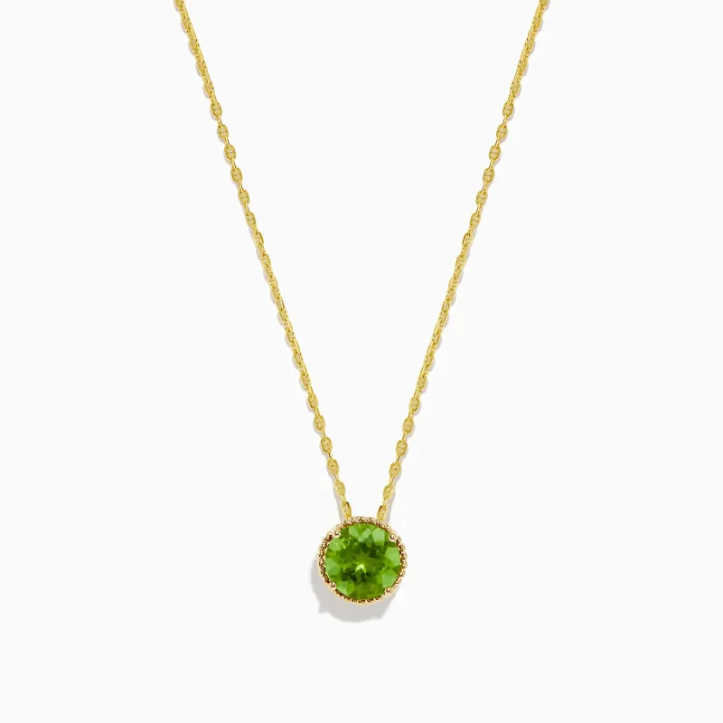 14K Yellow Gold Peridot Pendant sold by Effy