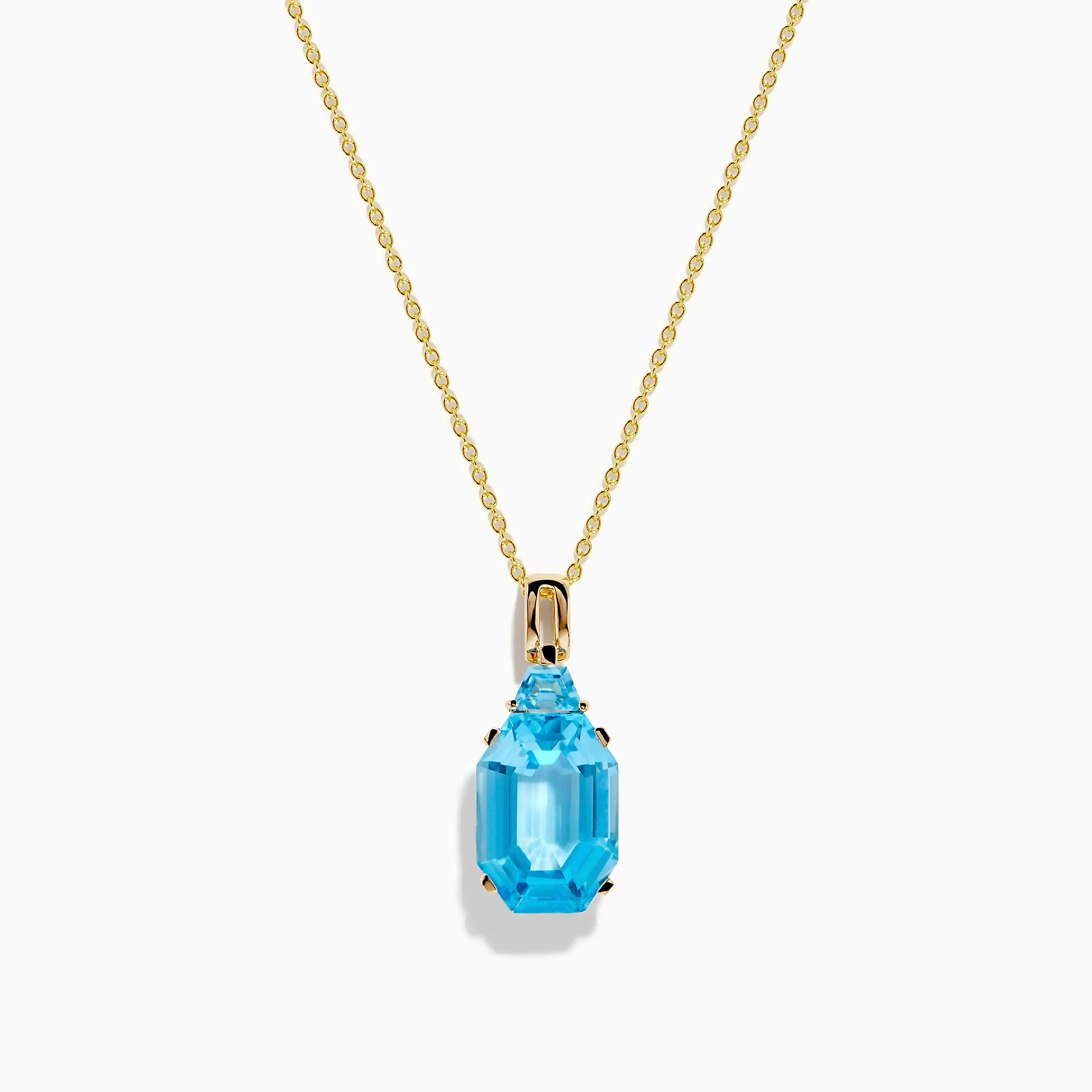 Ocean Bleu 14K Yellow Gold Blue Topaz Pendant sold by Effy