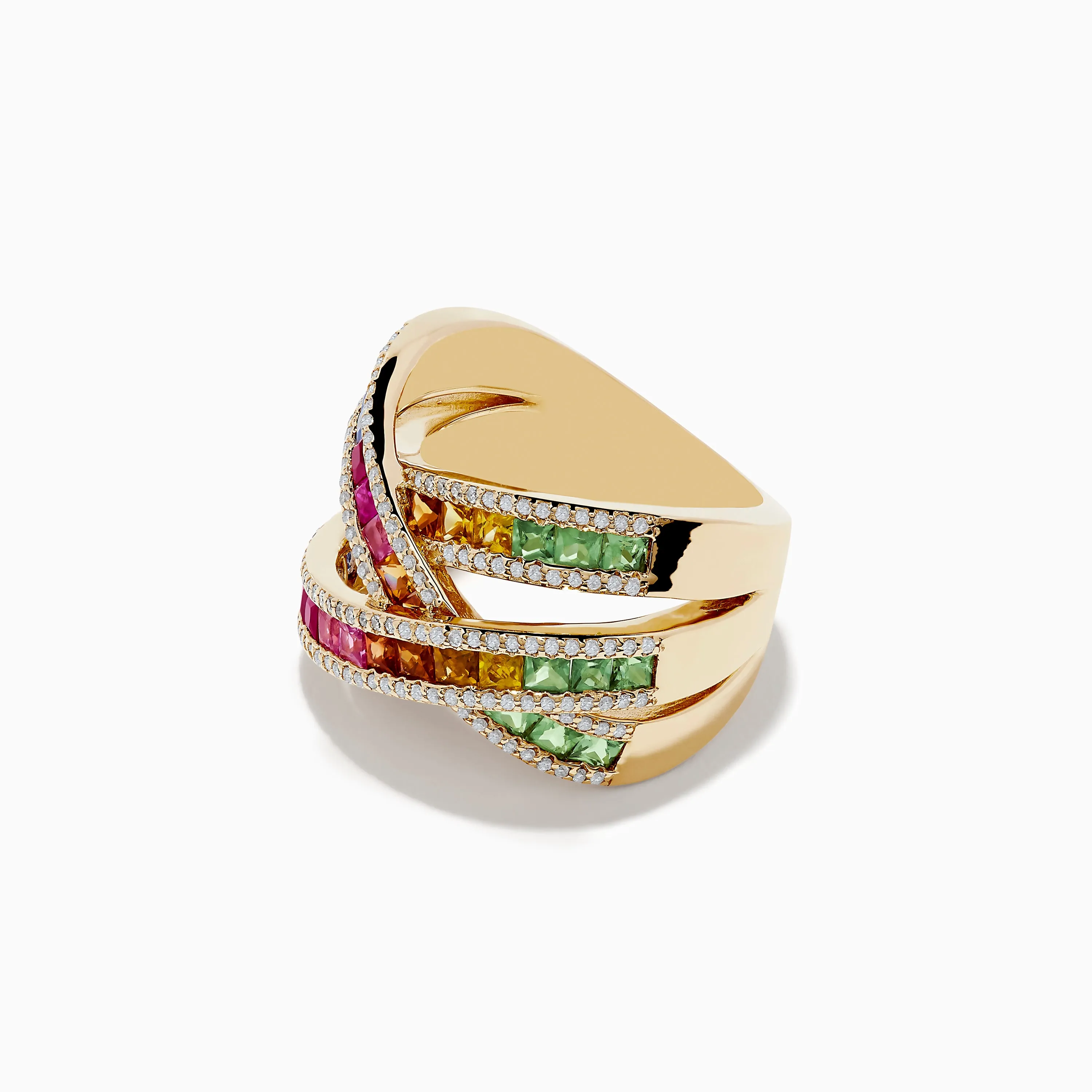 Watercolors 14K Yellow Gold Multi Sapphire and Diamond Ring sold by Effy product image thumbnail 2
