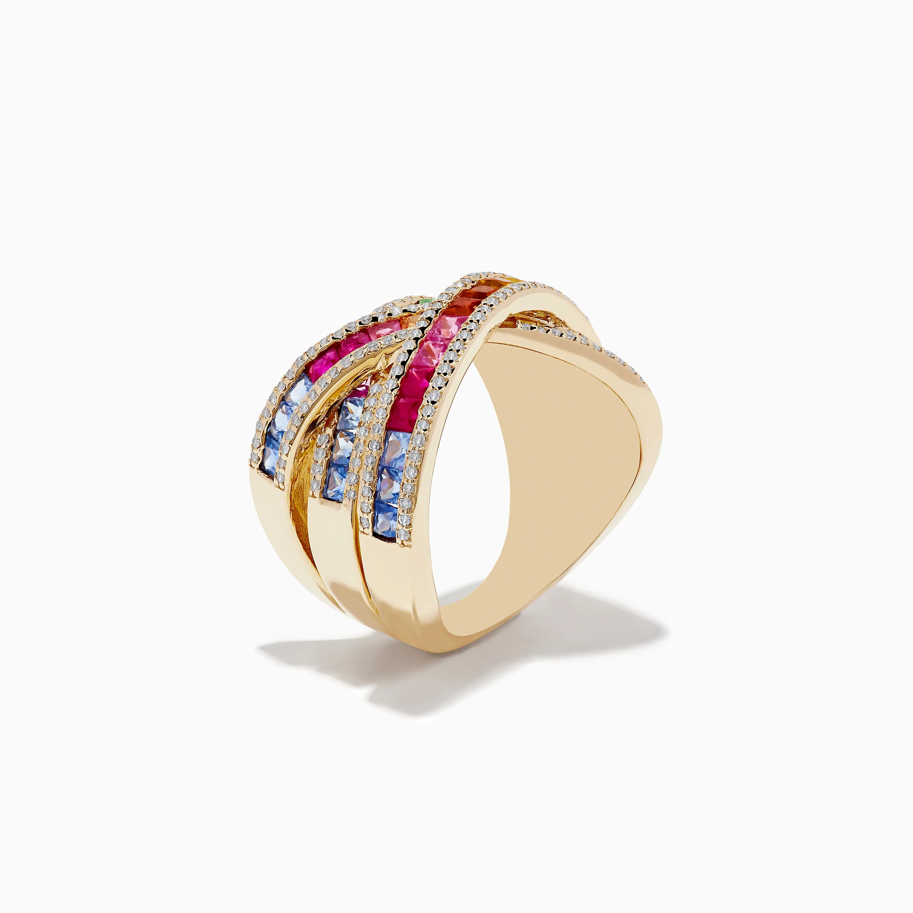 Watercolors 14K Yellow Gold Multi Sapphire and Diamond Ring sold by Effy product image thumbnail 3