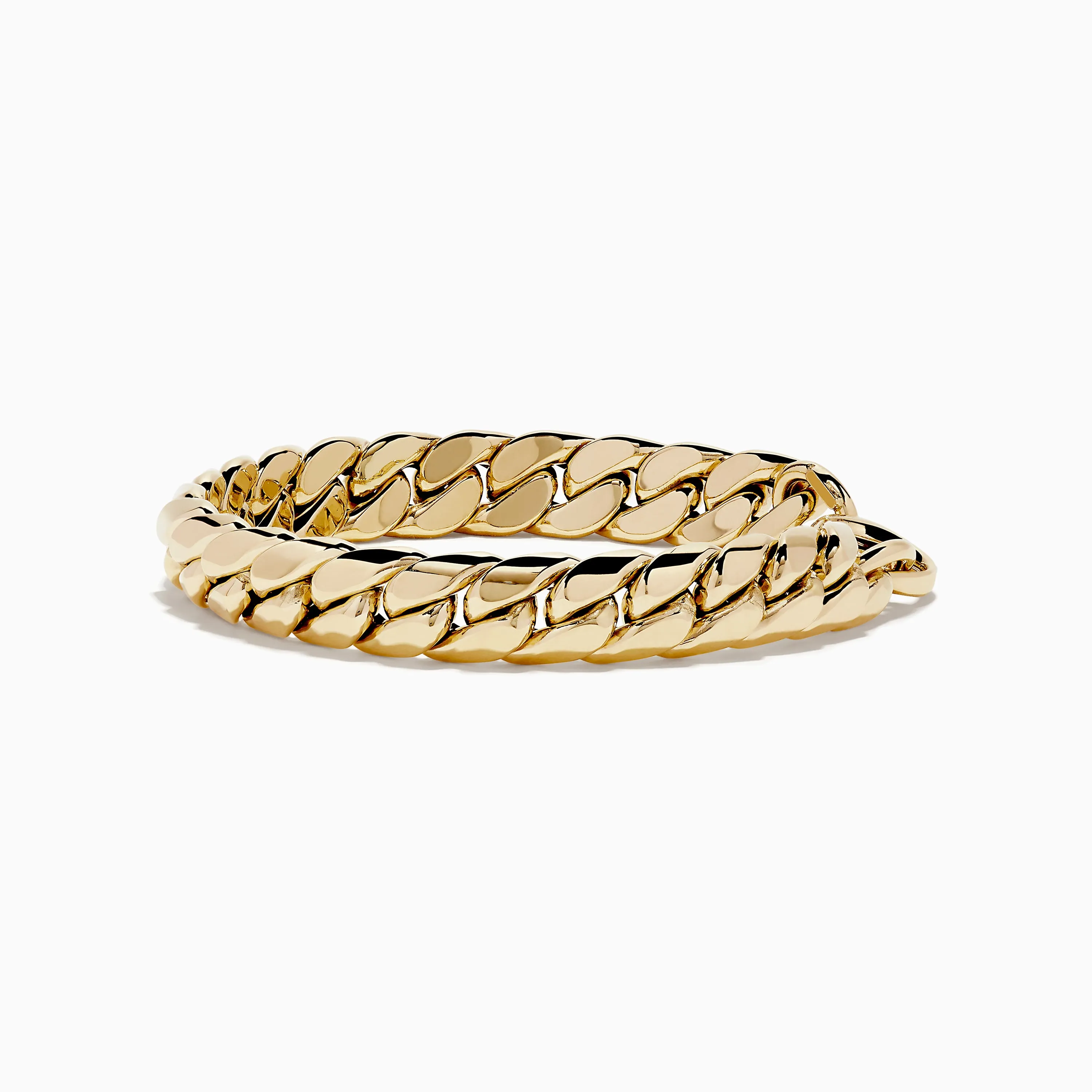 14K Yellow Gold Hollow Curb Chain Bracelet 7.5" sold by Effy
