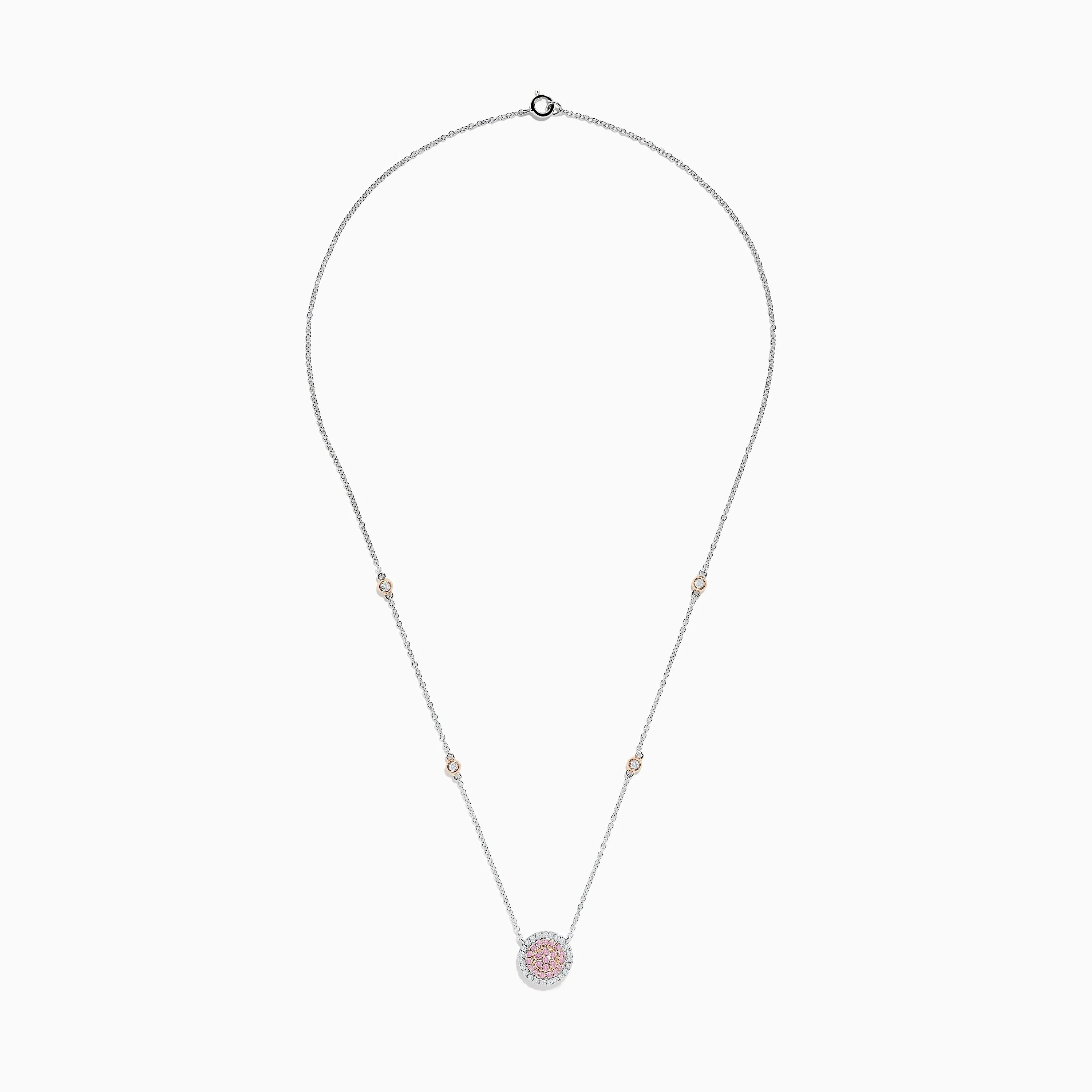 14K Two Tone Gold Pink and White Diamond Necklace sold by Effy product image thumbnail 2