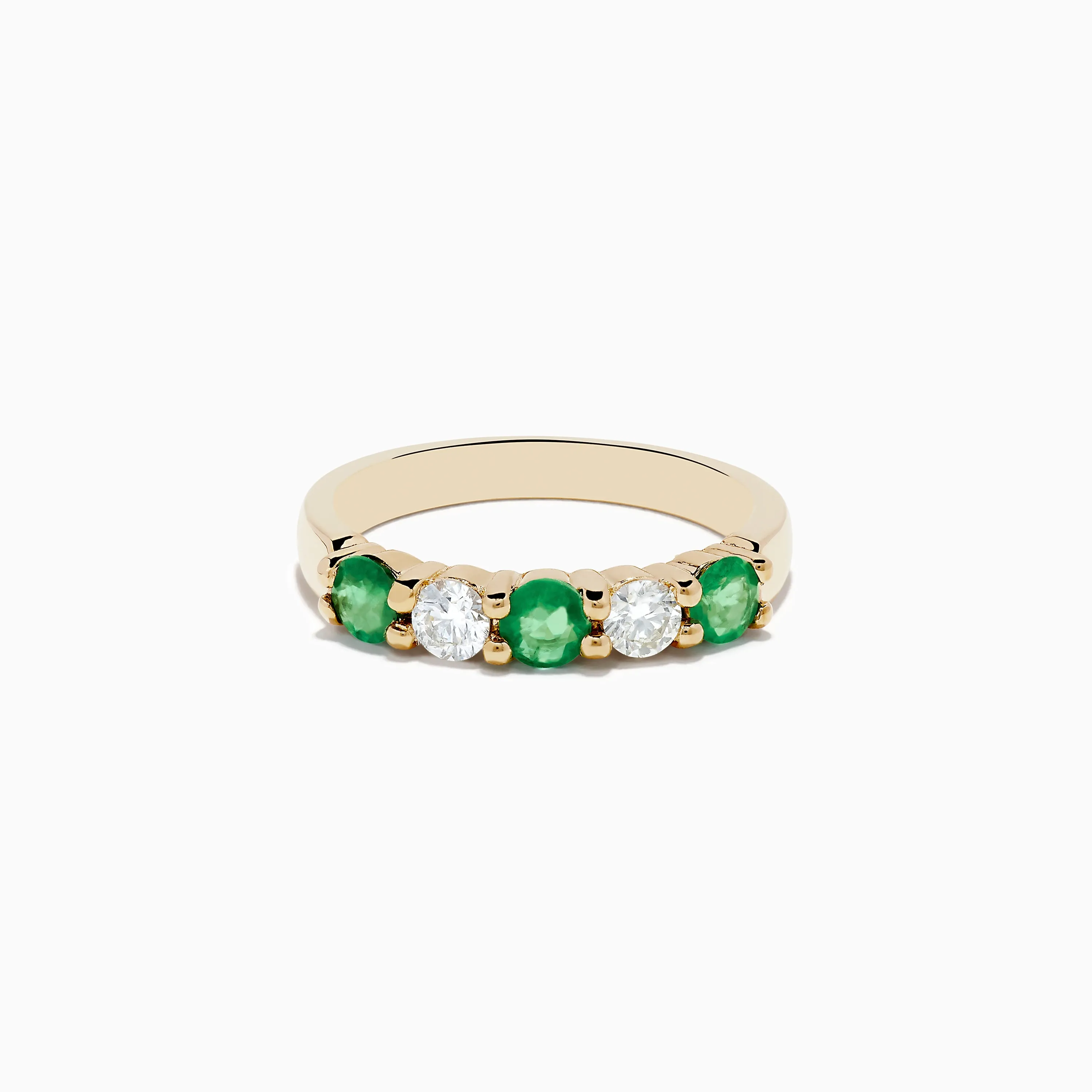 Brasilica 14K Yellow Gold Emerald and Diamond Band Ring sold by Effy
