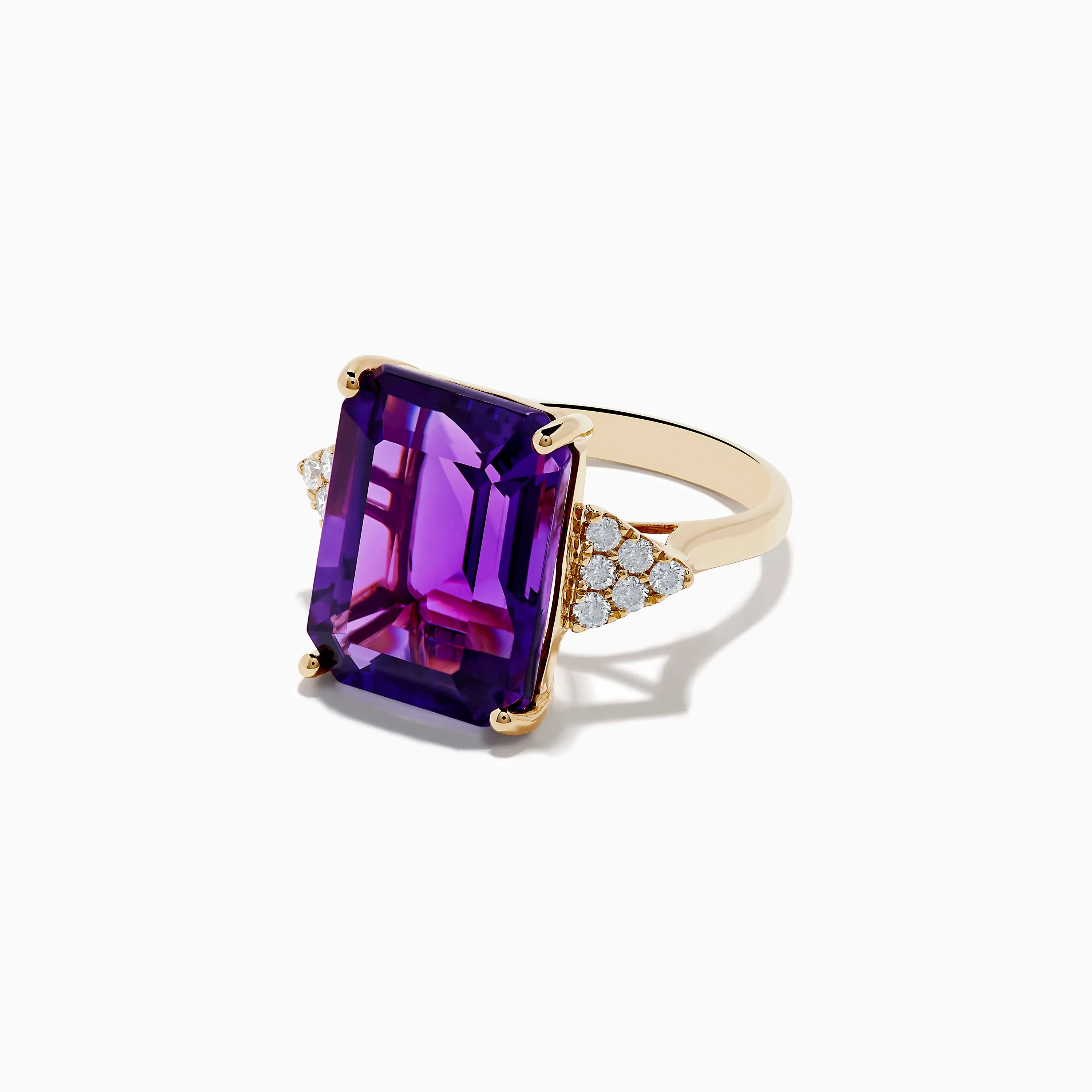 14K Yellow Gold Amethyst and Diamond Ring sold by Effy product image thumbnail 2