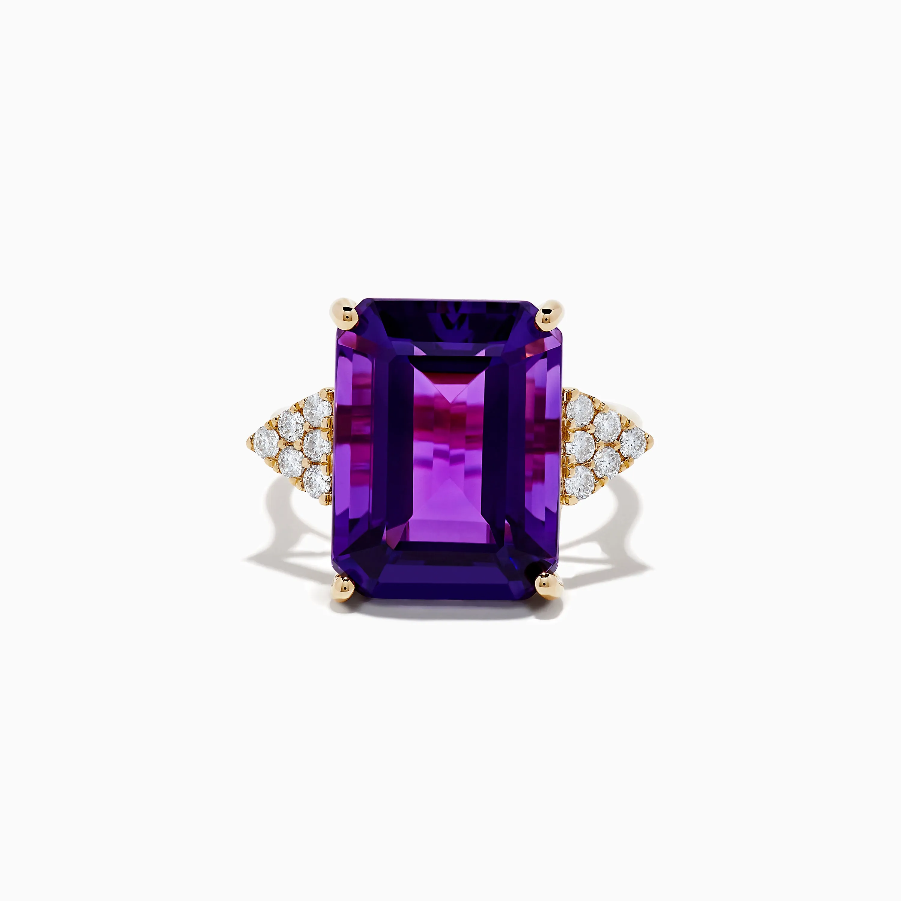 14K Yellow Gold Amethyst and Diamond Ring sold by Effy