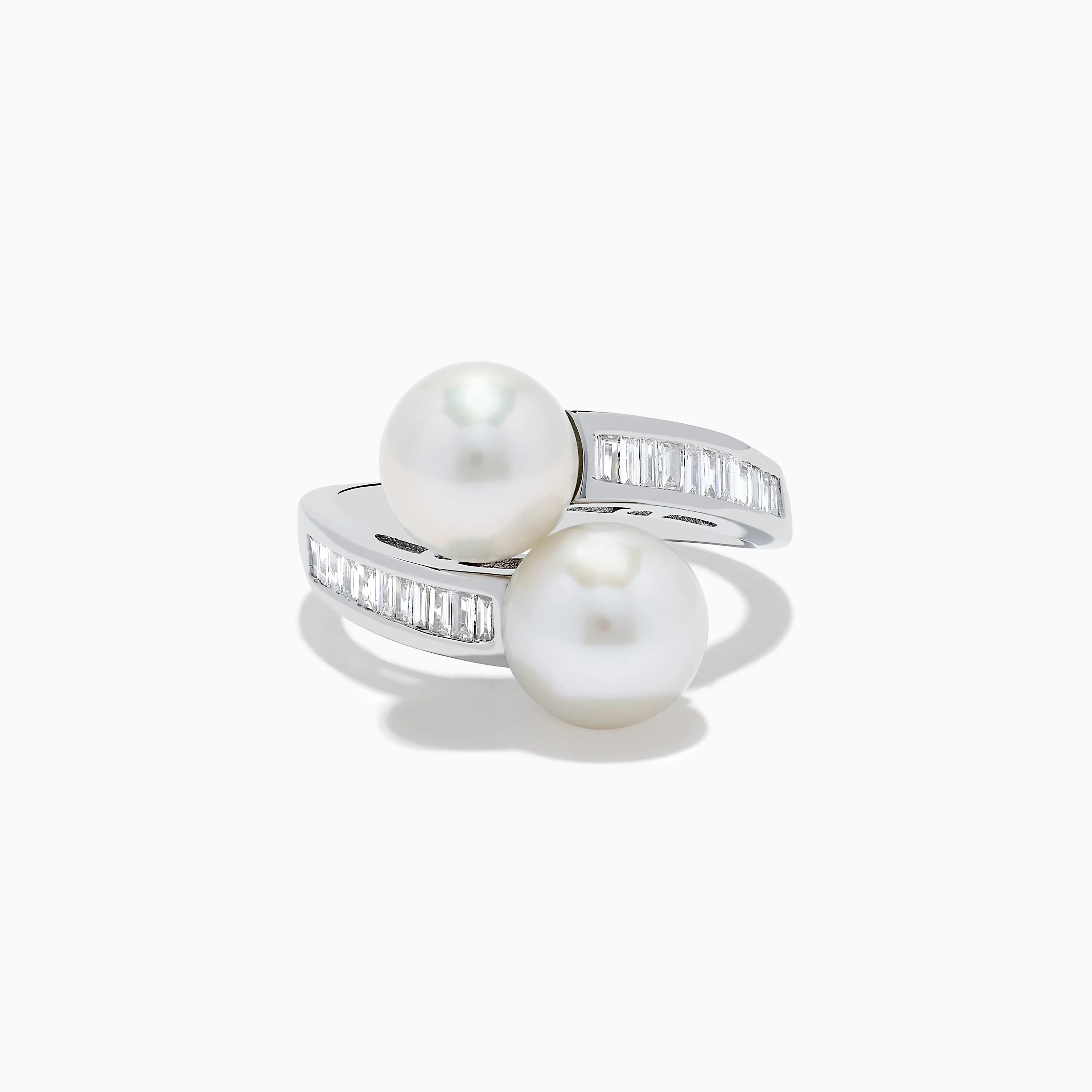 14K White Gold Fresh Water Pearl and Diamond Ring sold by Effy