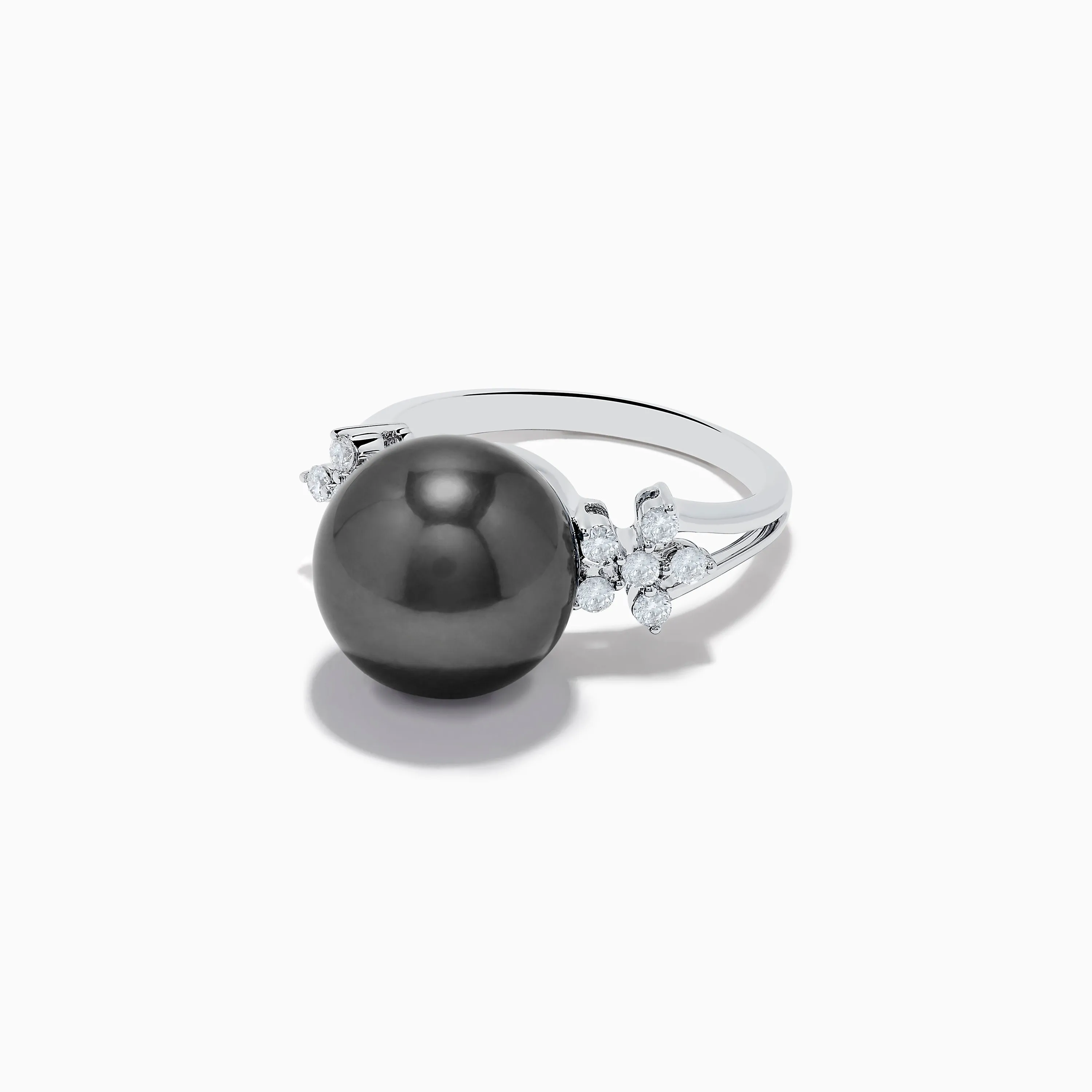 14K White Gold Tahitian Pearl and Diamond Ring sold by Effy product image thumbnail 2