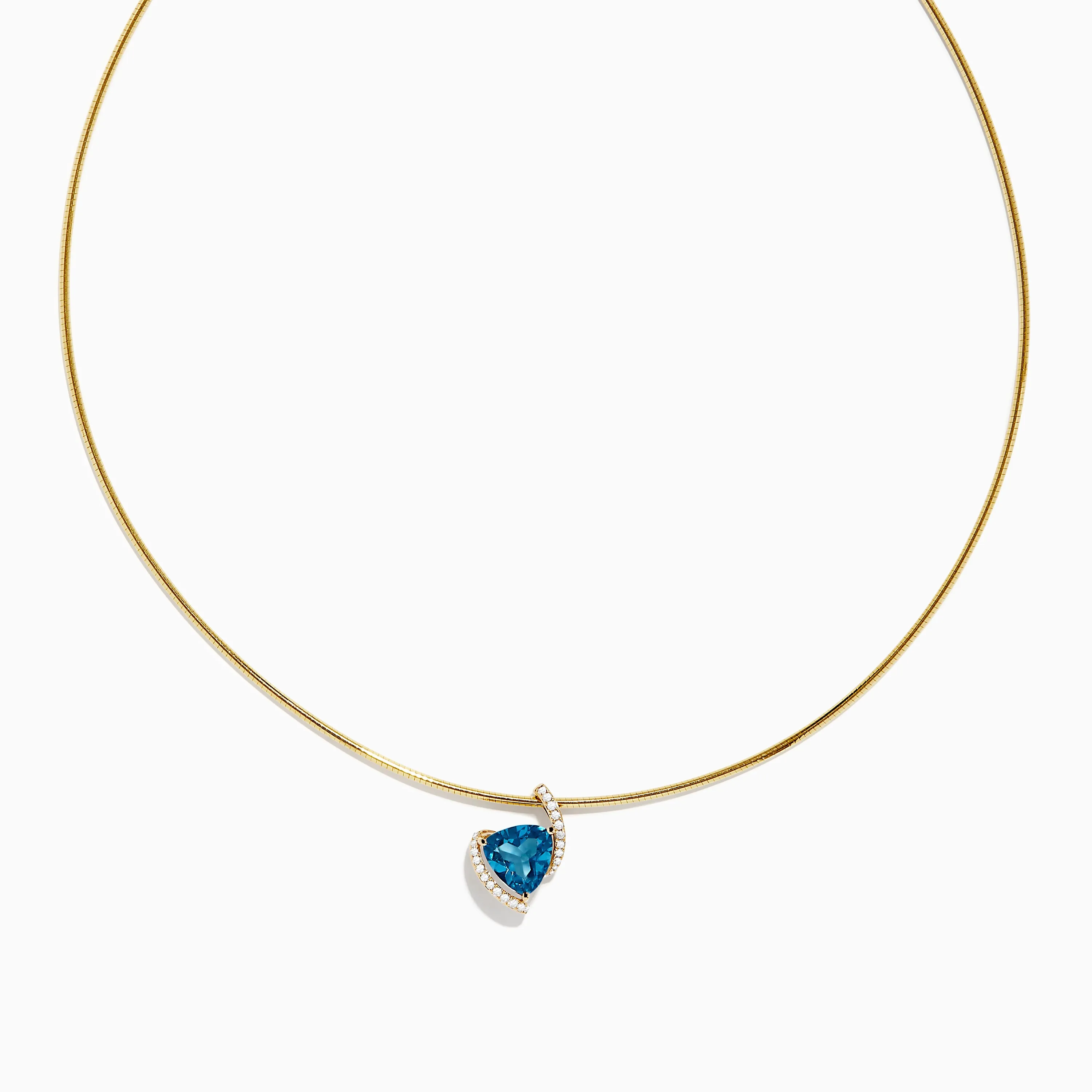 Ocean Bleu 14K Yellow Gold Collar Necklace & London Blue Topaz Pendant sold by Effy