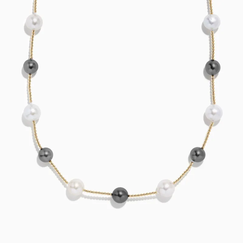 14K Yellow Gold Tahitian and Fresh Water Pearl Necklace sold by Effy