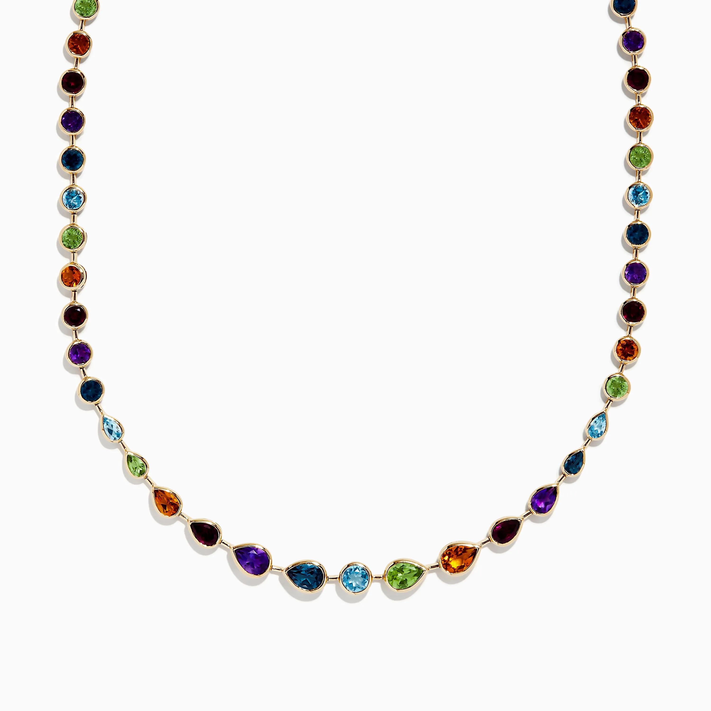 Mosaic 14K Yellow Gold Multi Gemstone Necklace sold by Effy