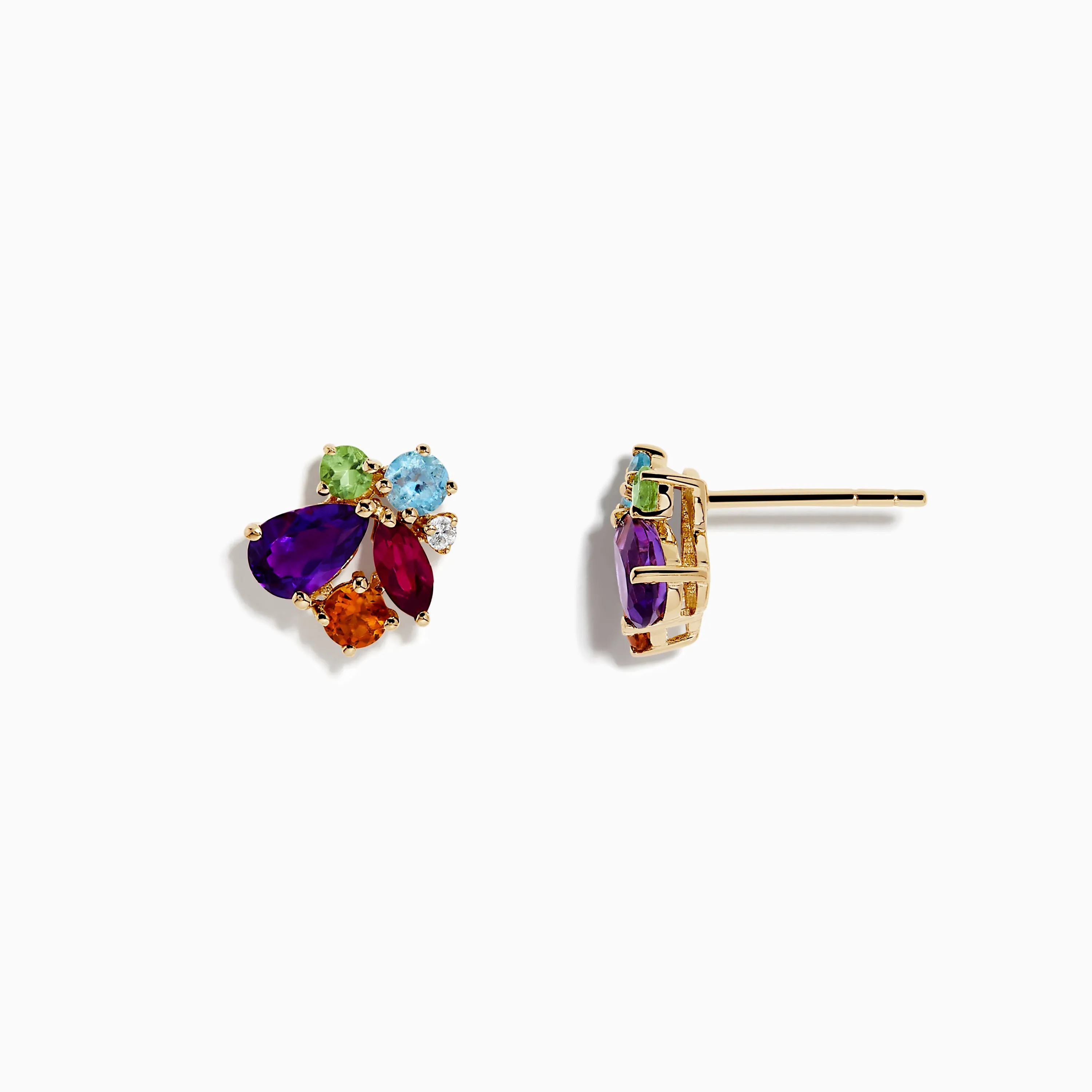 Mosaic 14K Yellow Gold Multi Gemstone and Diamond Earrings sold by Effy product image thumbnail 2